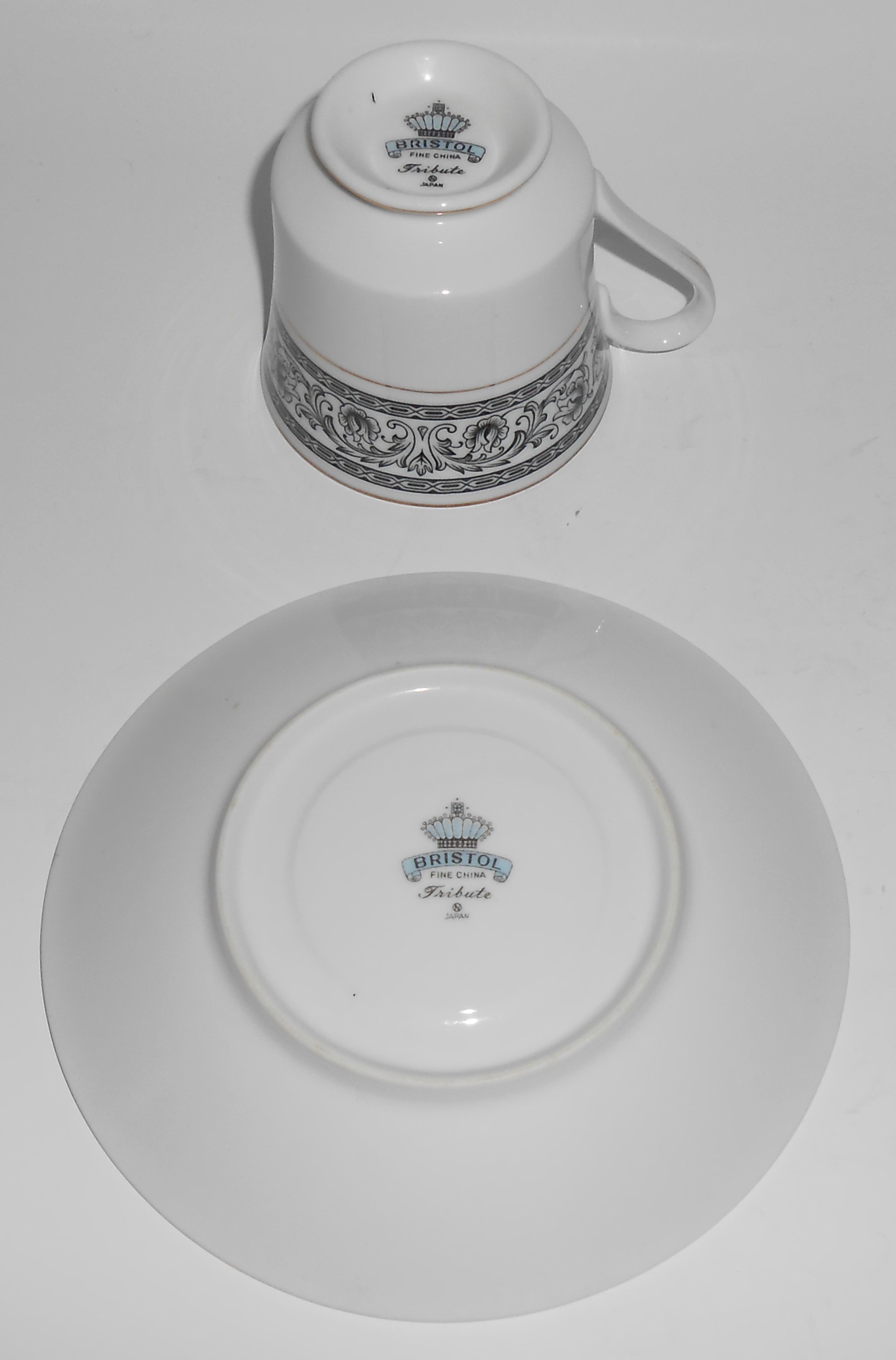 Bristol China Gold Band Tribute Cup & Saucer Set
