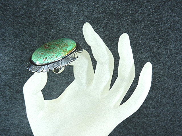 Navajo Sterling Silver Kingman Turquoise Ring Burnside