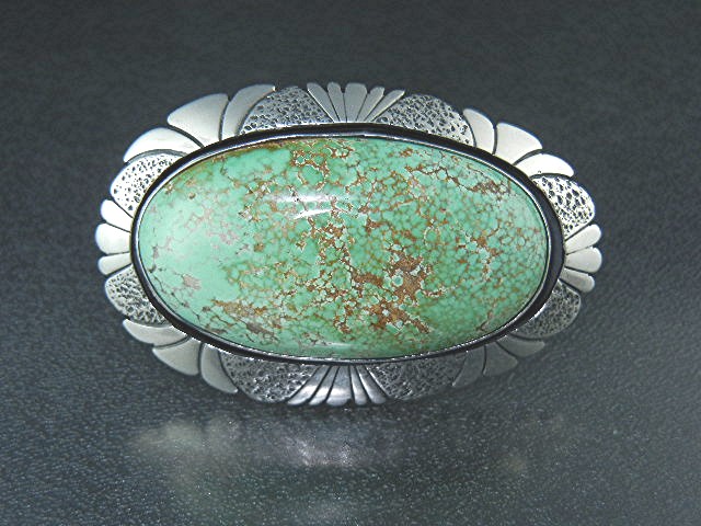 Navajo Sterling Silver Kingman Turquoise Ring Burnside