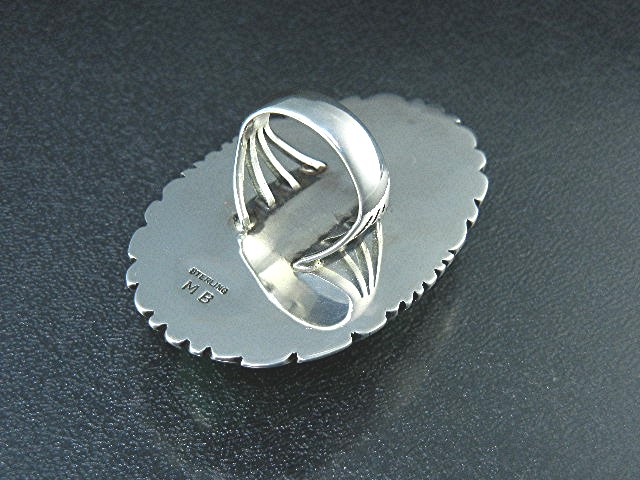 Navajo Sterling Silver Kingman Turquoise Ring Burnside