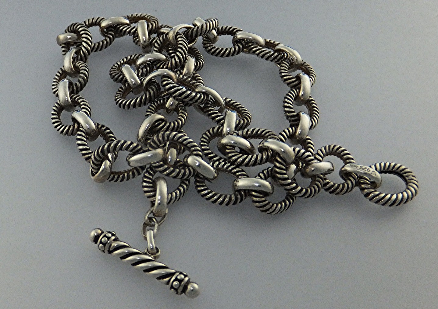 Necklace Sterling Siver Links Toggle Clasp