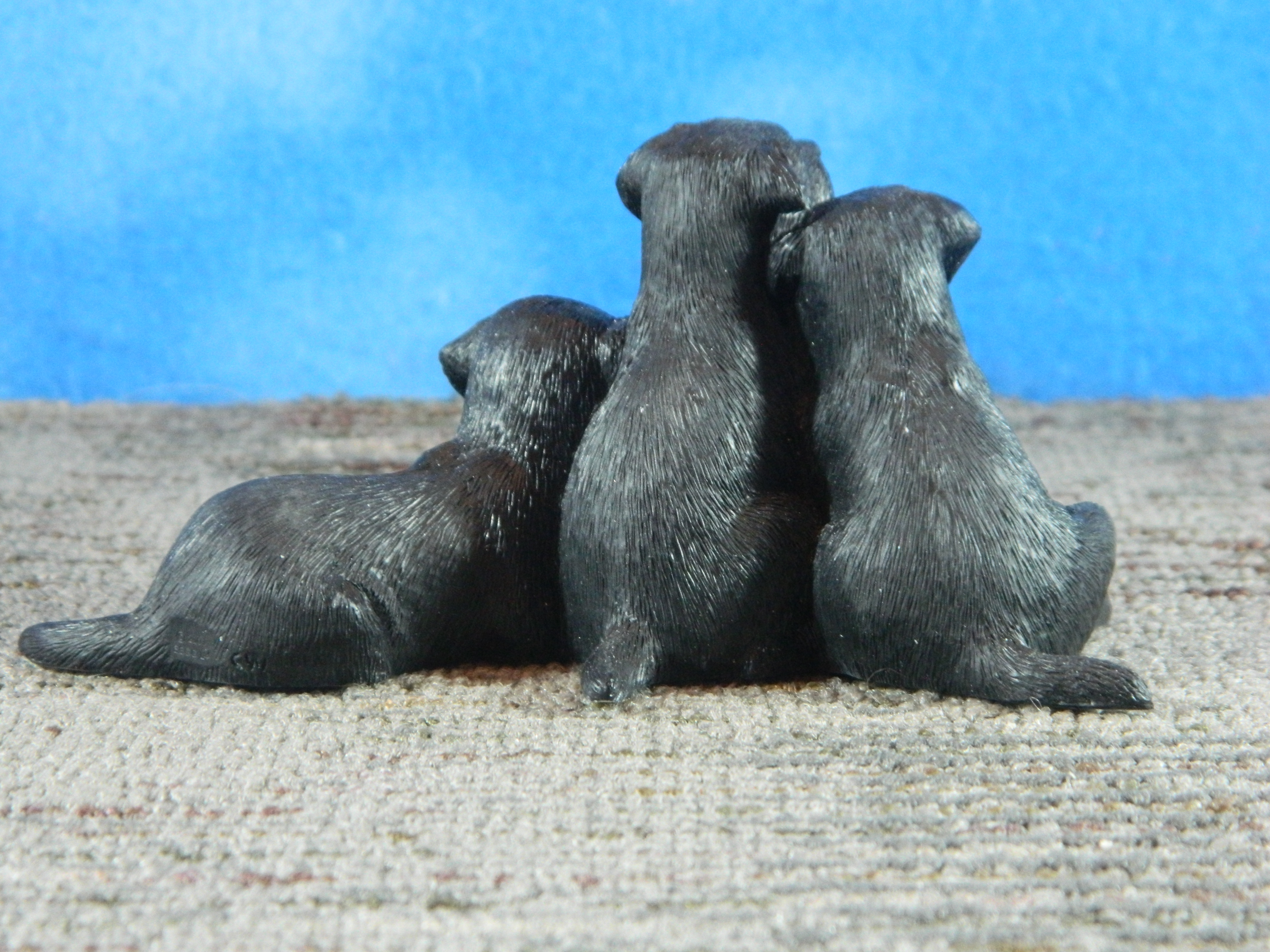 Border Fine Arts 2002 Black Labrador Puppy Trio
