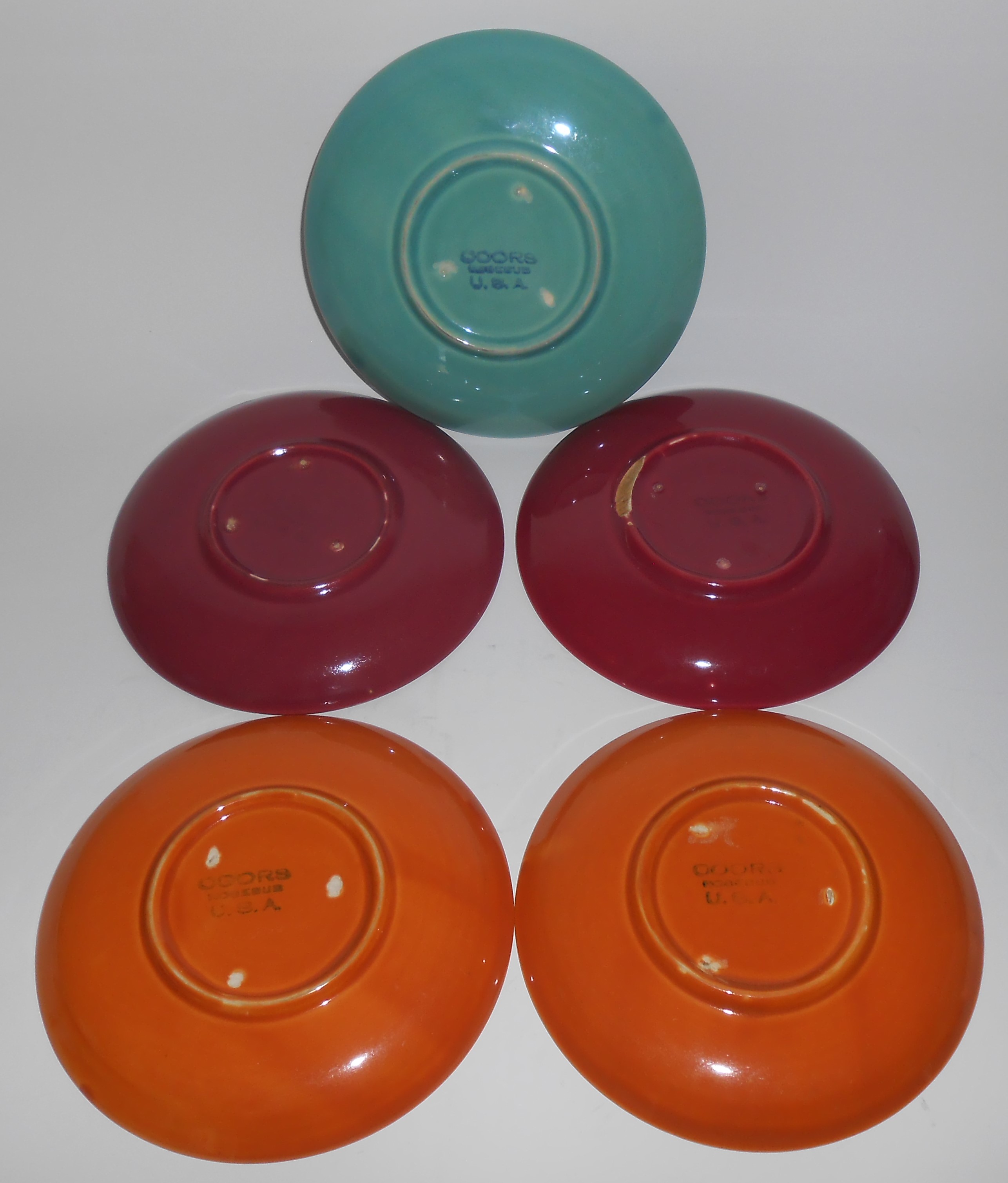 Coors Pottery Rosebud Set/5 Saucers