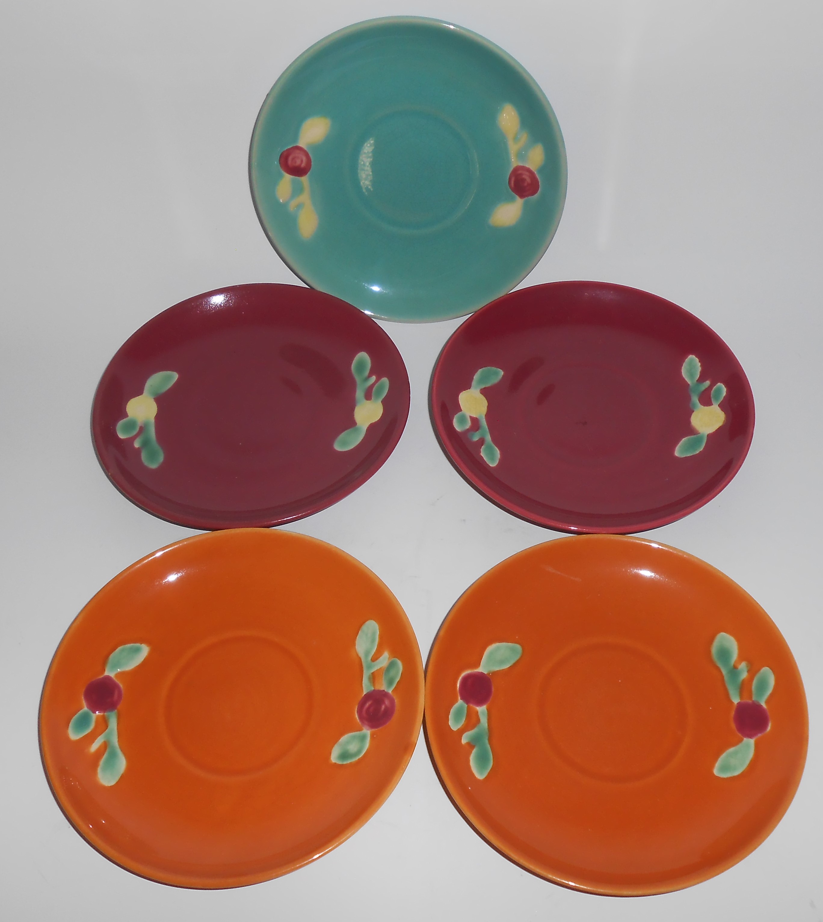 Coors Pottery Rosebud Set/5 Saucers