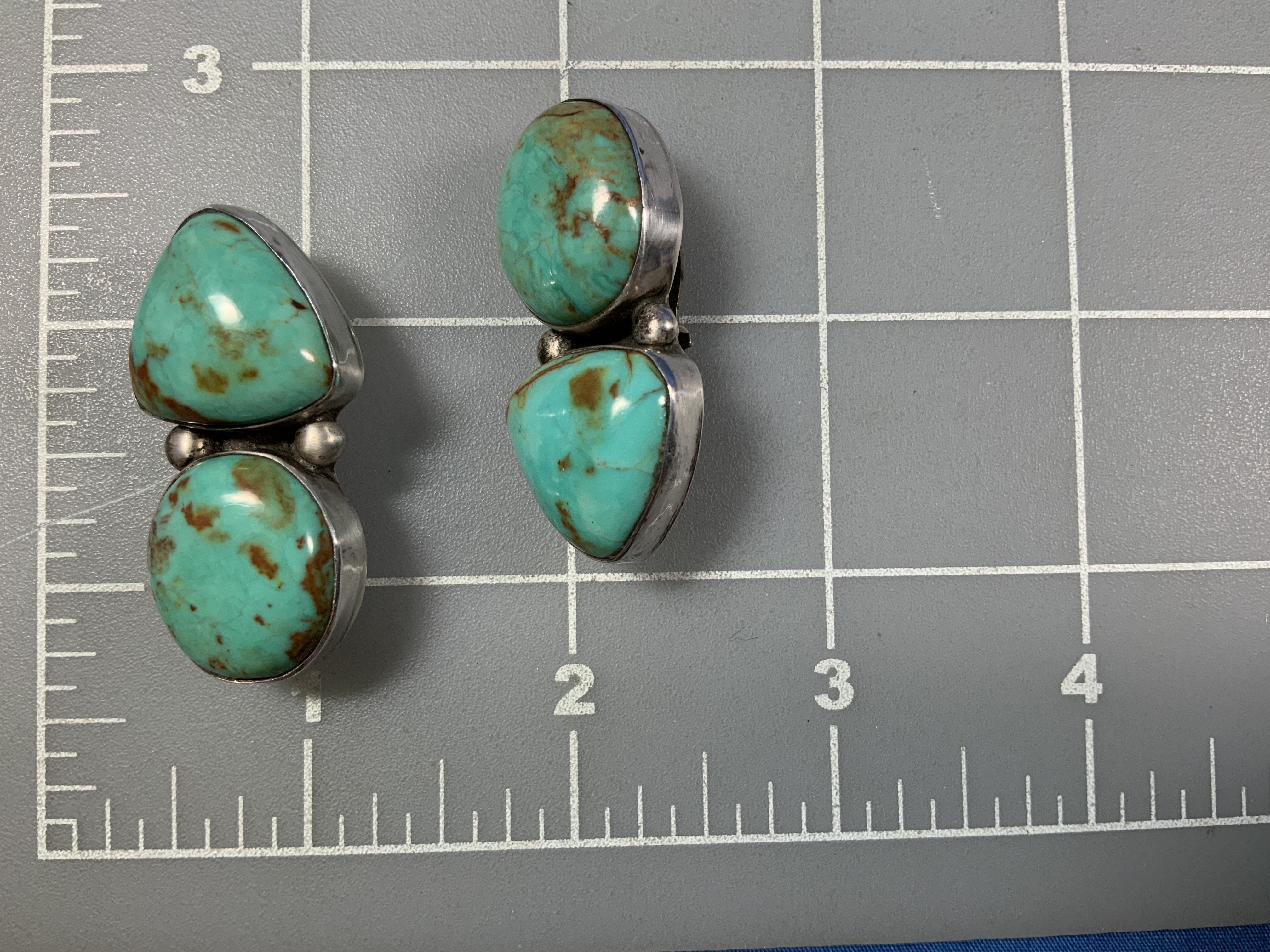 David Troutman Kingman Turquoise Sterling Silver Clips