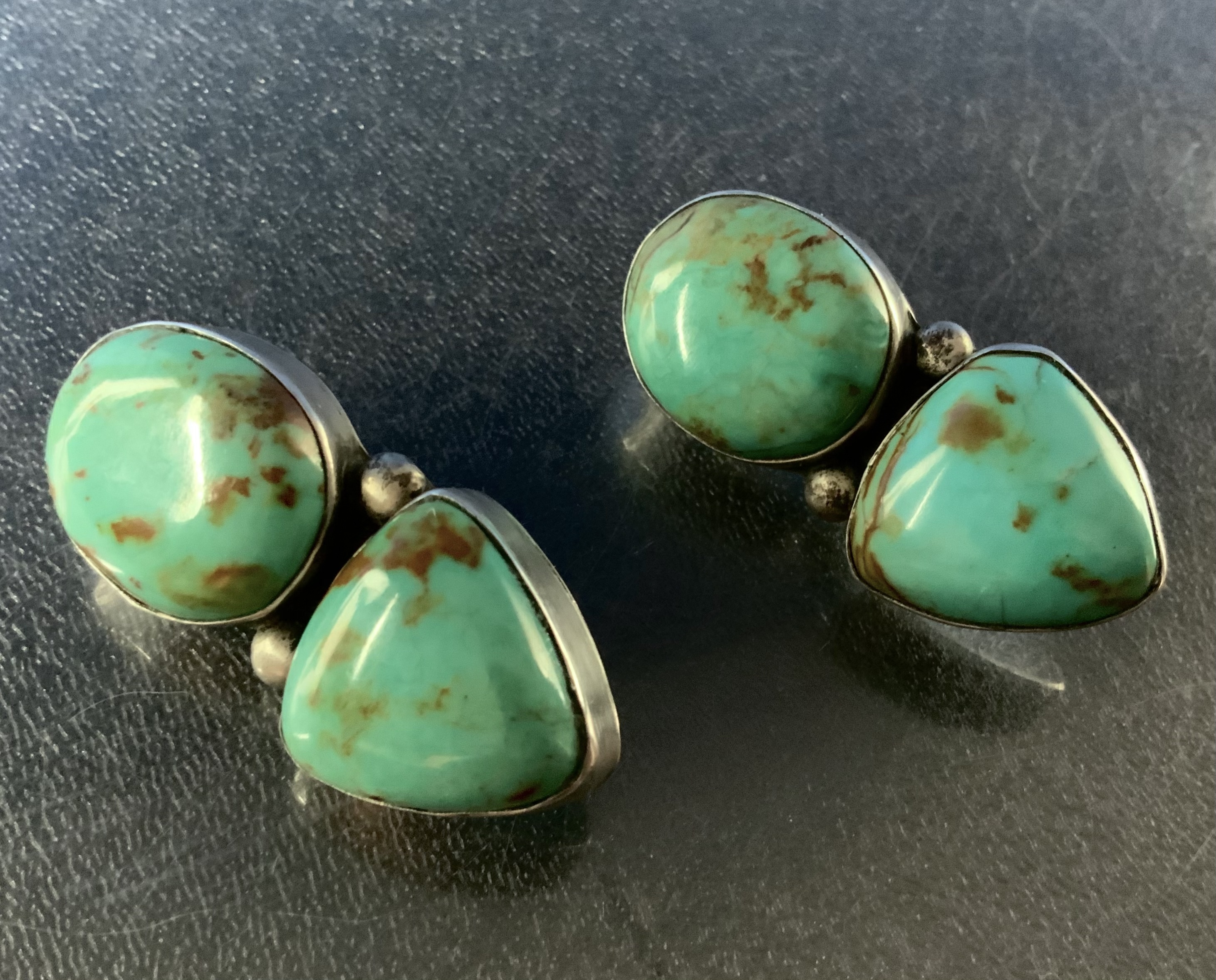 David Troutman Kingman Turquoise Sterling Silver Clips