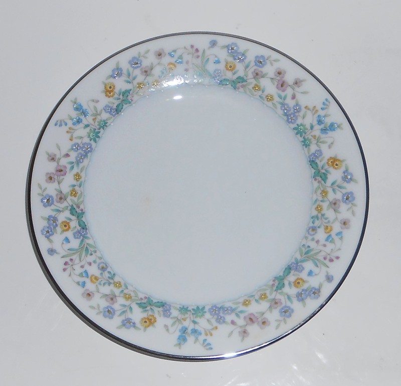 Noritake Porcelain China 2551 Spring Garden w/Platinum Bread Plate