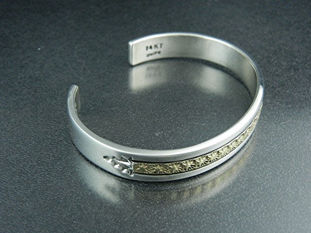 14K Gold Sterling Silver Cuff Mark Matte Apache