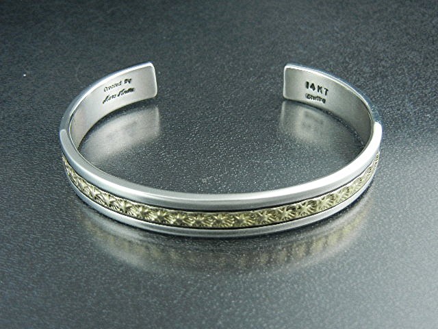 14K Gold Sterling Silver Cuff Mark Matte Apache