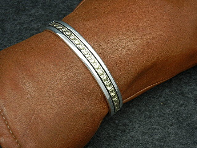 14K Gold Sterling Silver Cuff Mark Matte Apache