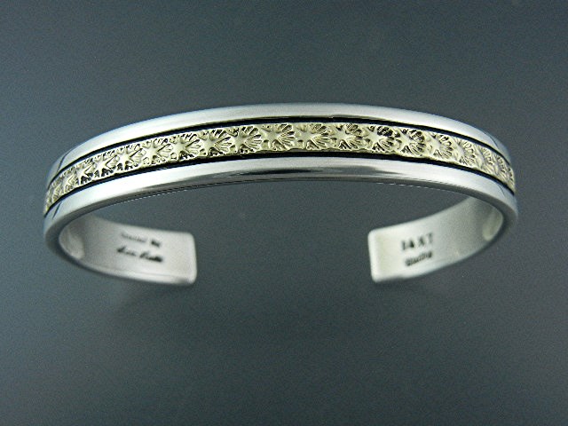 14K Gold Sterling Silver Cuff Mark Matte Apache
