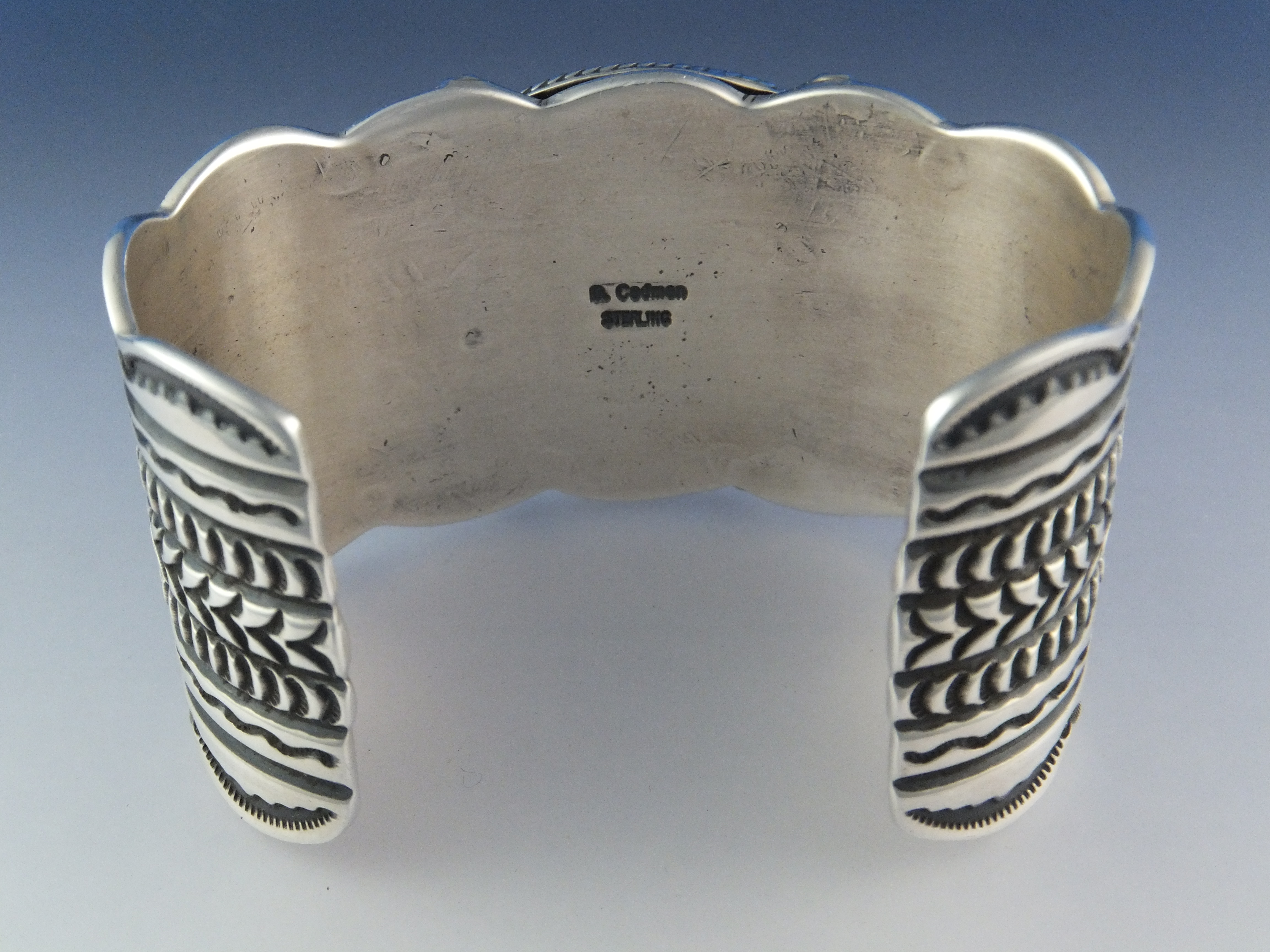 Darrell Cadman Sterling Silver Kingman Turquoise Cuff
