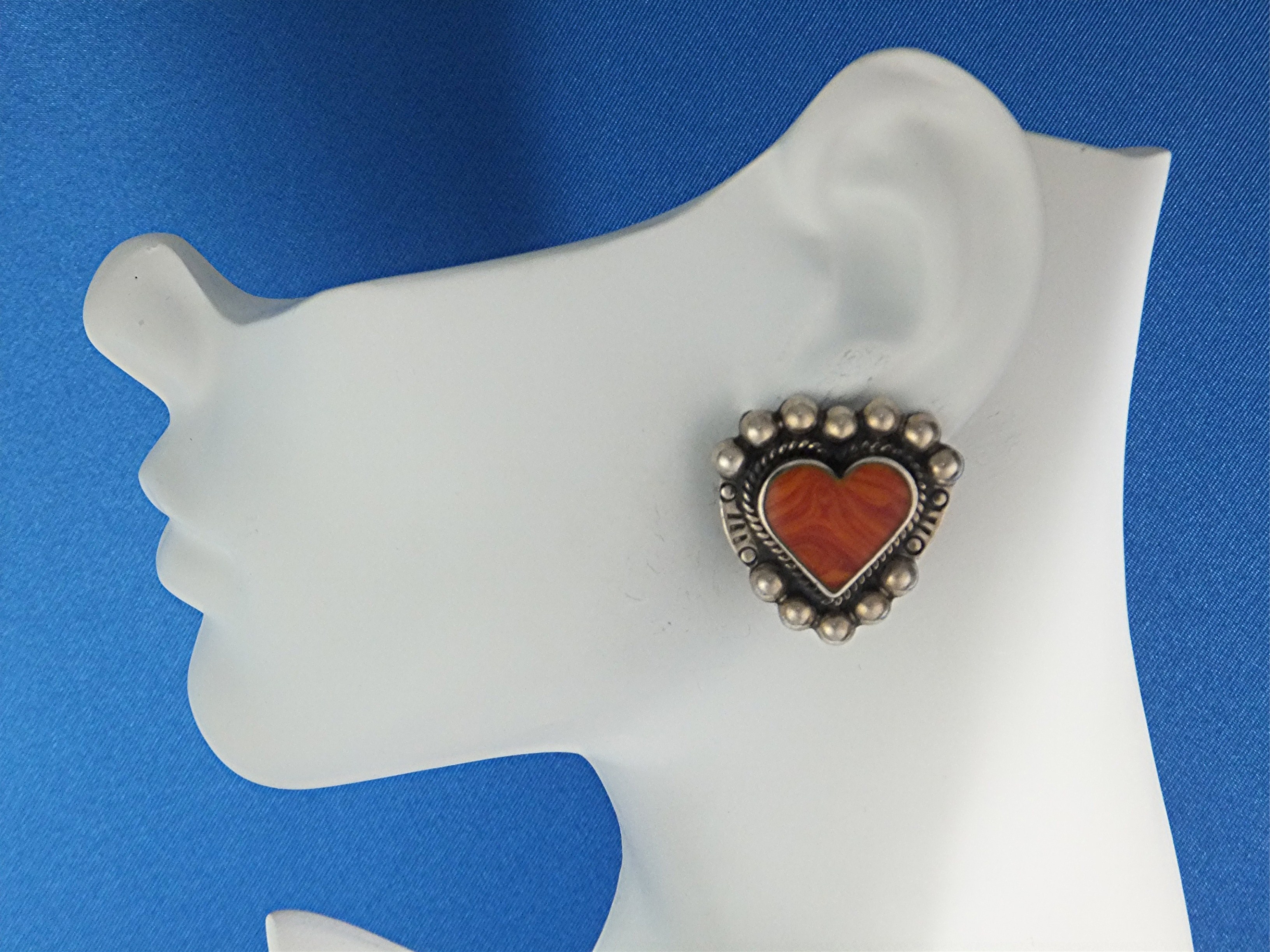 Taxco Mexico Sterling Silver Spiny Oyster Clip Earrings