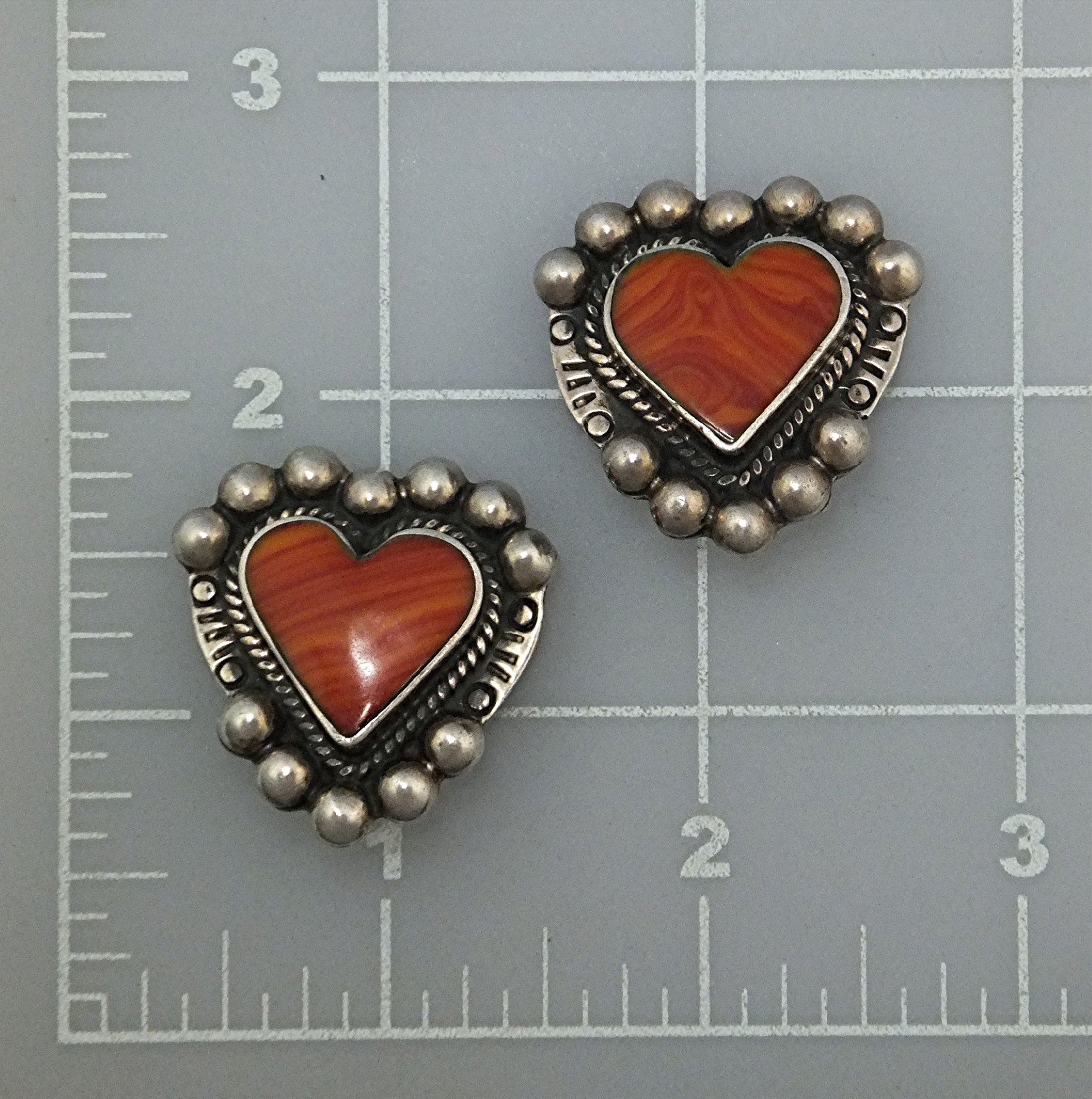 Taxco Mexico Sterling Silver Spiny Oyster Clip Earrings