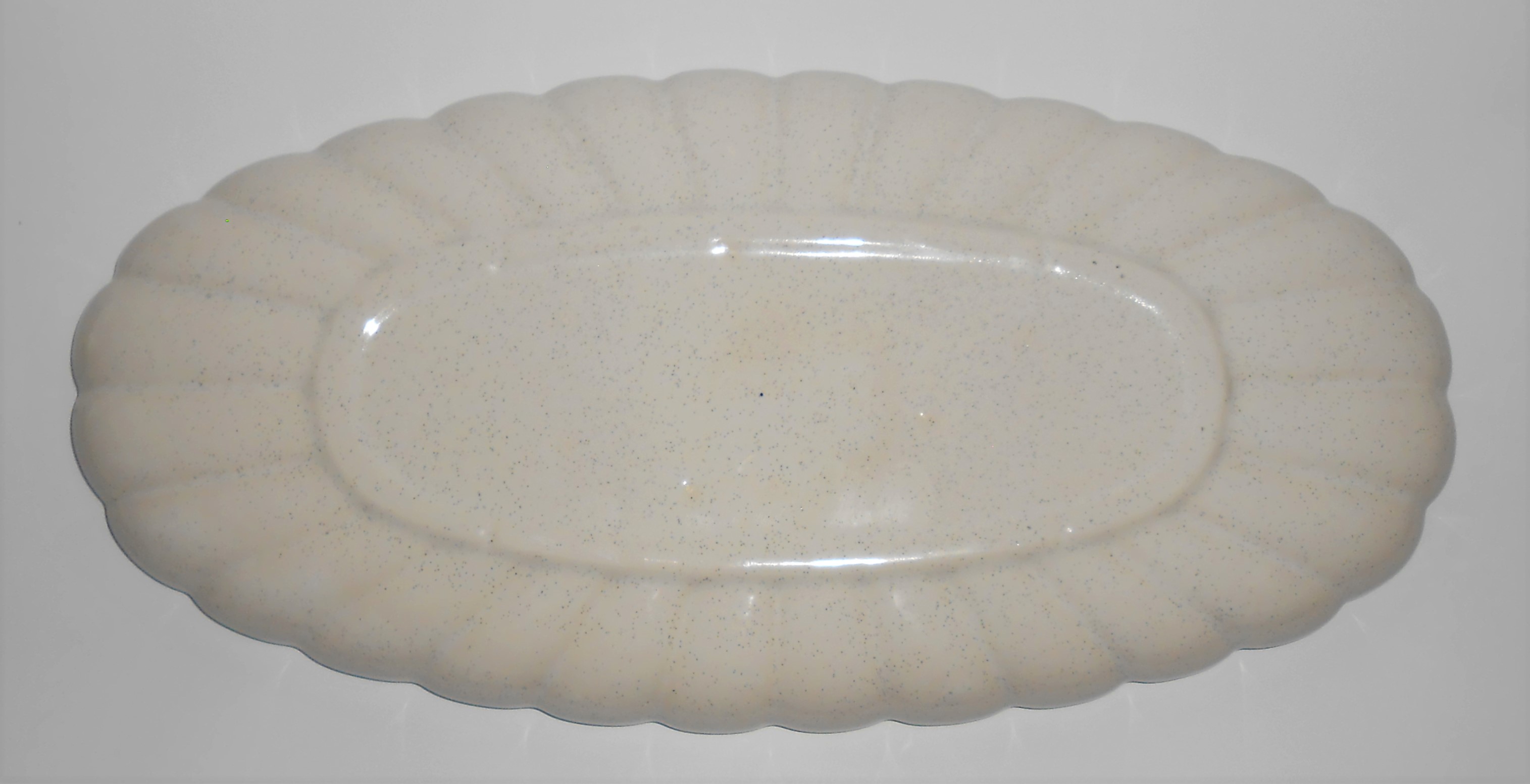 Bauer Pottery White Speckle Low Art Bowl