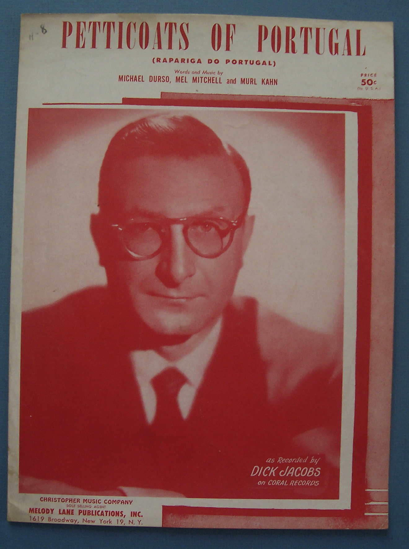 Sheet Music For 1956 Petticoats Of Portugal