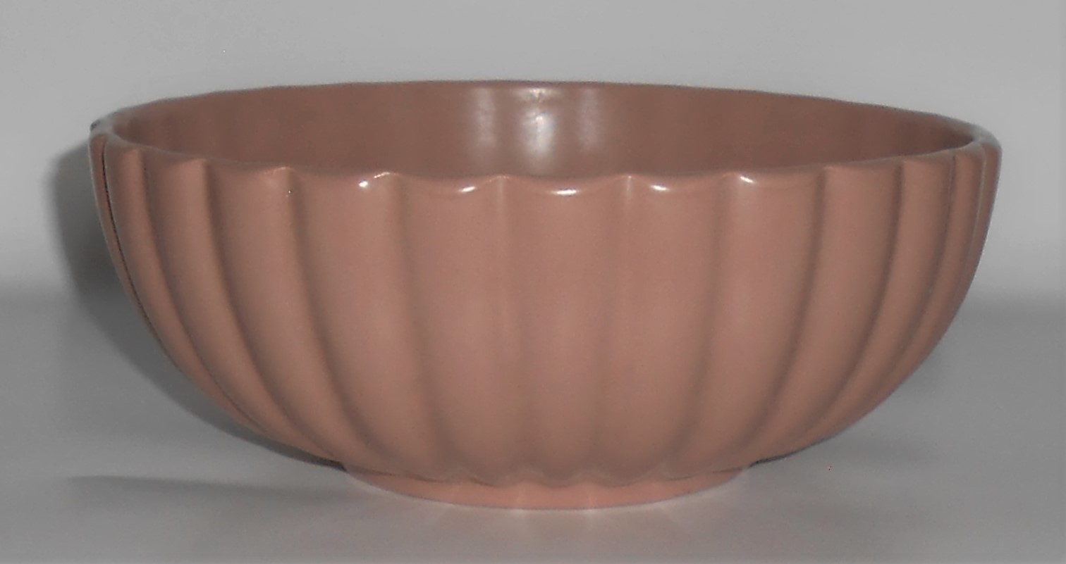 Bauer Pottery Tracy Irwin Matte Tan Half Pumpkin Art Bo