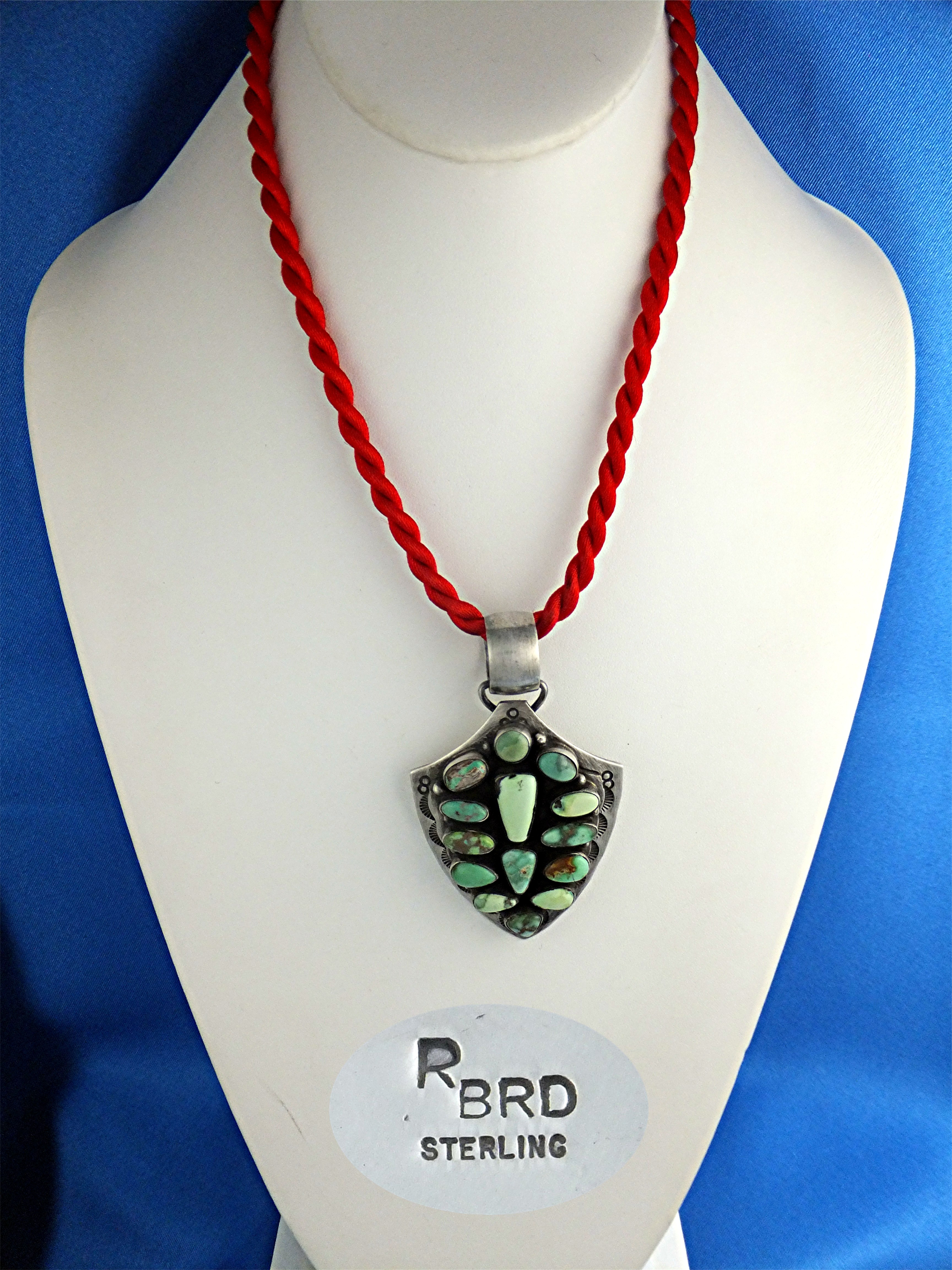 CARICO LAKE Turoise Sterling Silver R. BRD Pendant