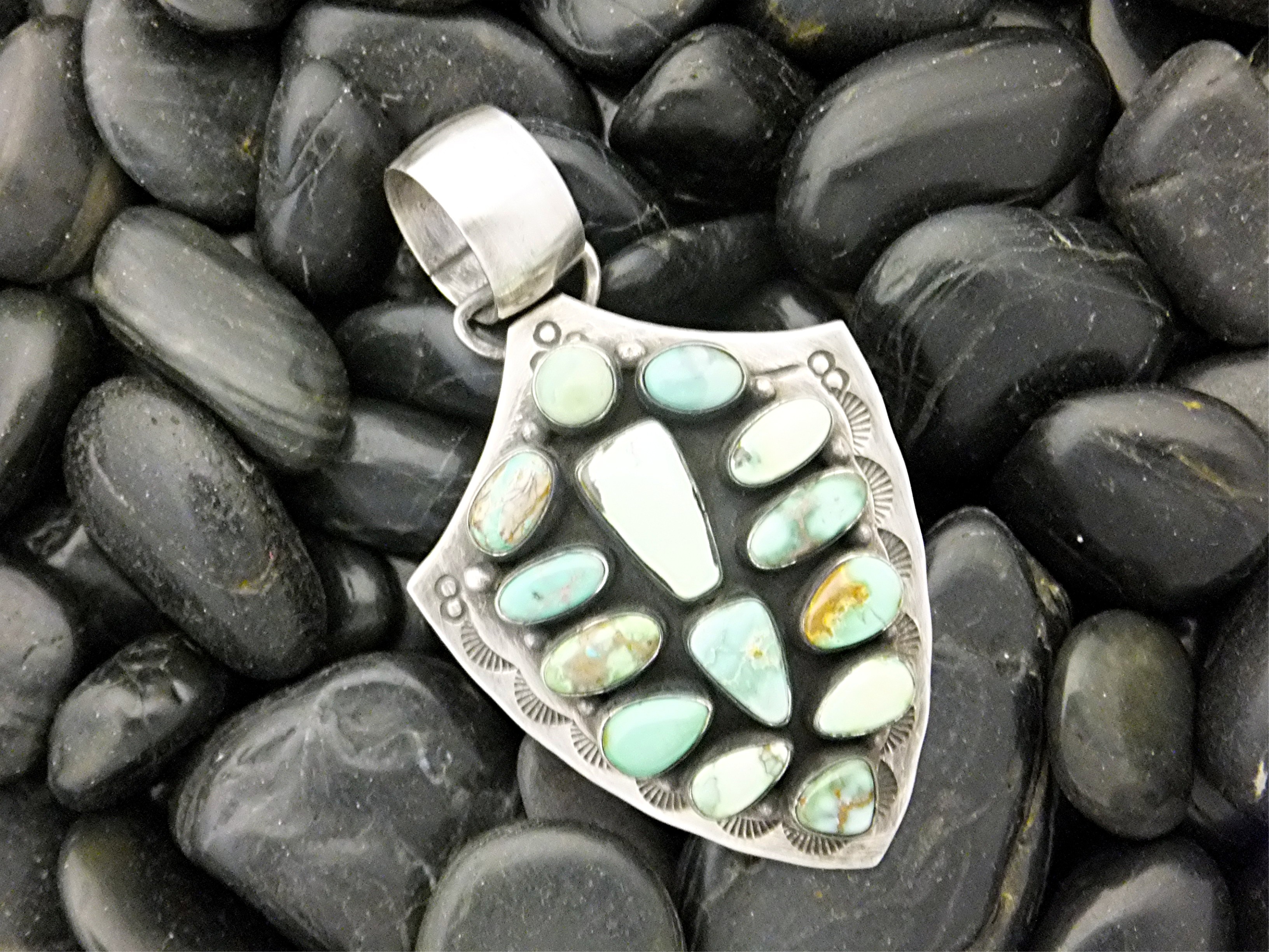 CARICO LAKE Turoise Sterling Silver R. BRD Pendant