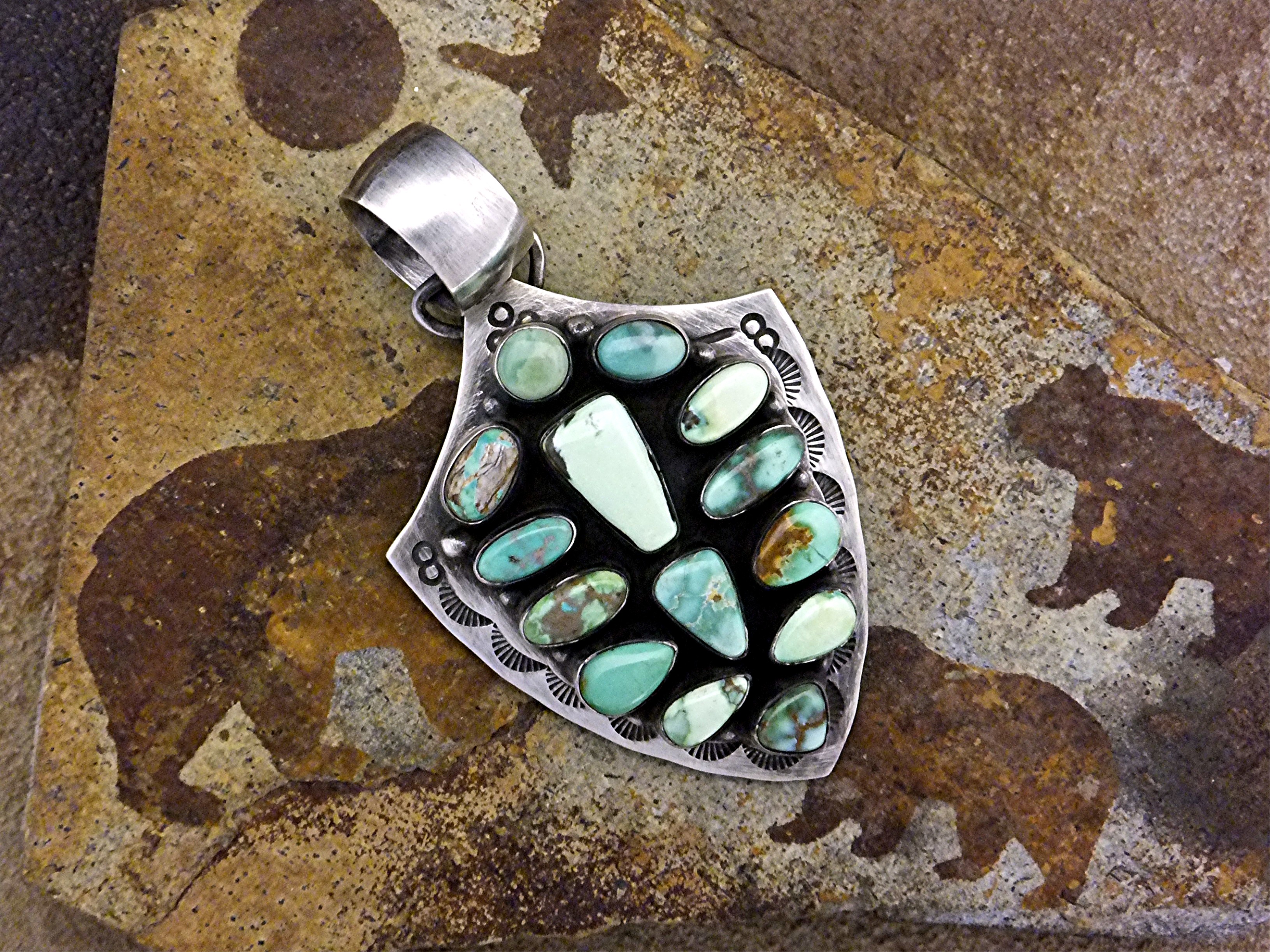 CARICO LAKE Turoise Sterling Silver R. BRD Pendant