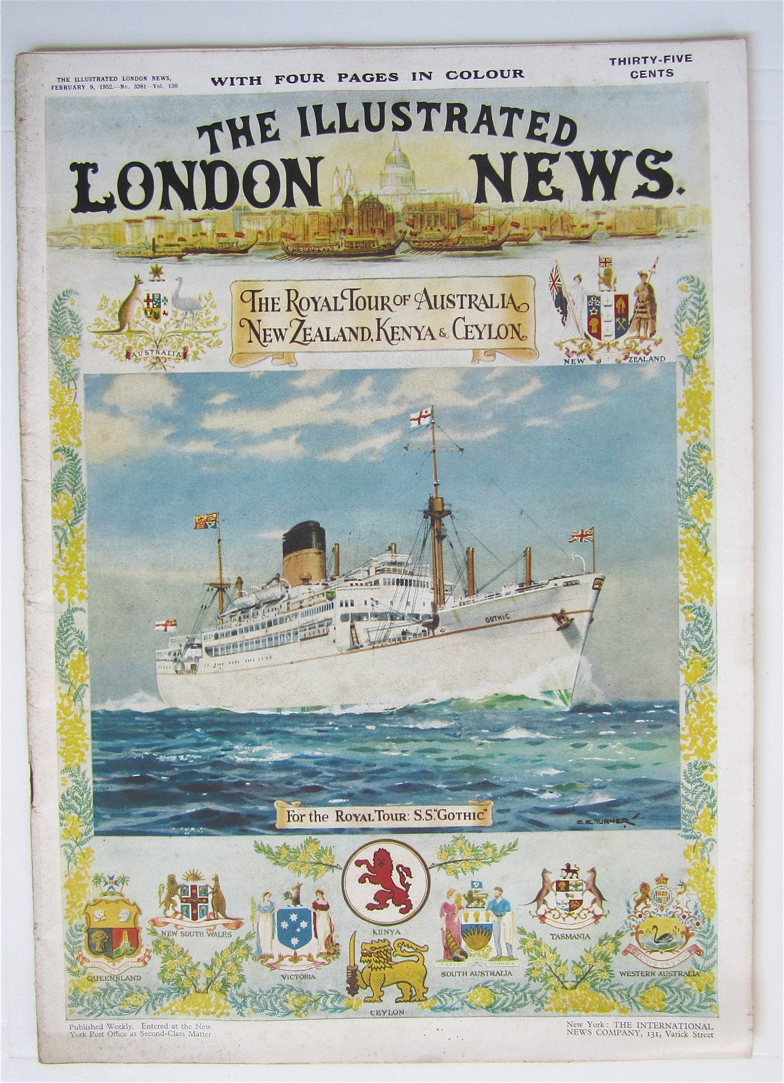 London News Magazine February 9, 1952 Royal Tour