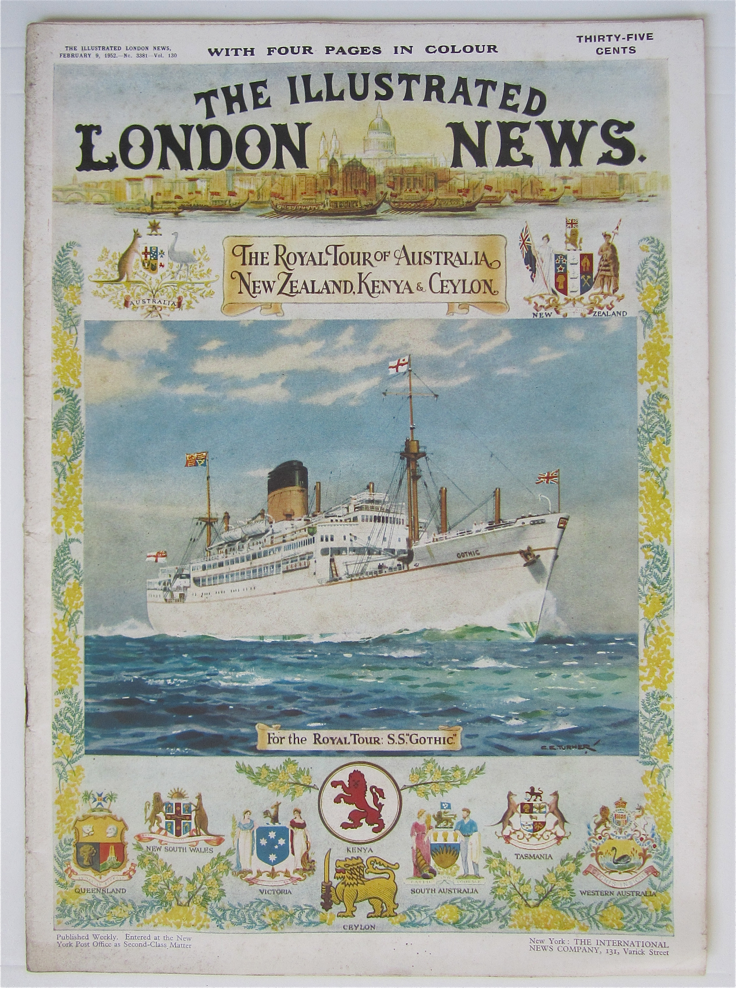 London News Magazine February 9, 1952 Royal Tour