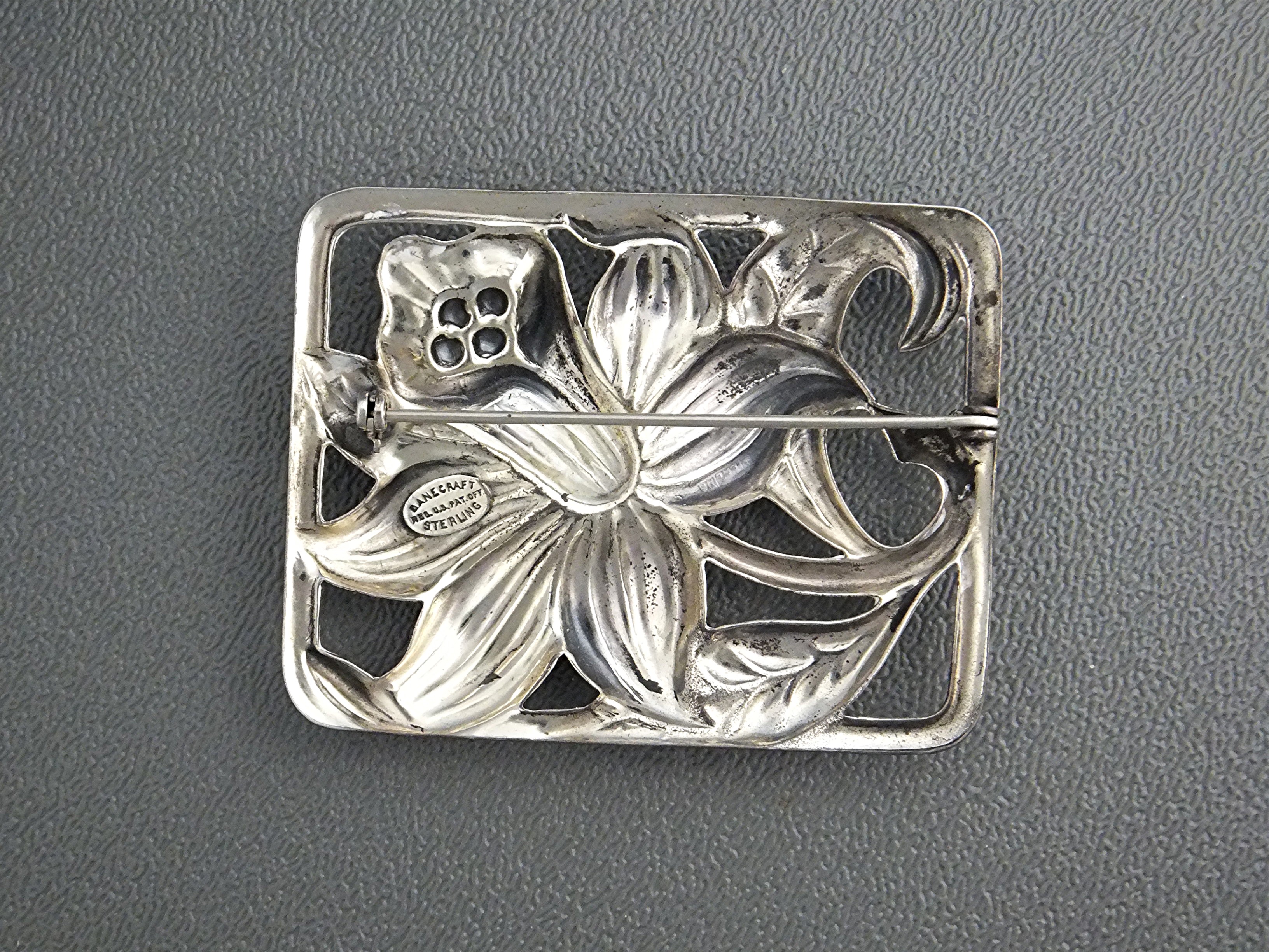 DANECRAFT Sterling Silver Lily and Leaf Pin US Pat