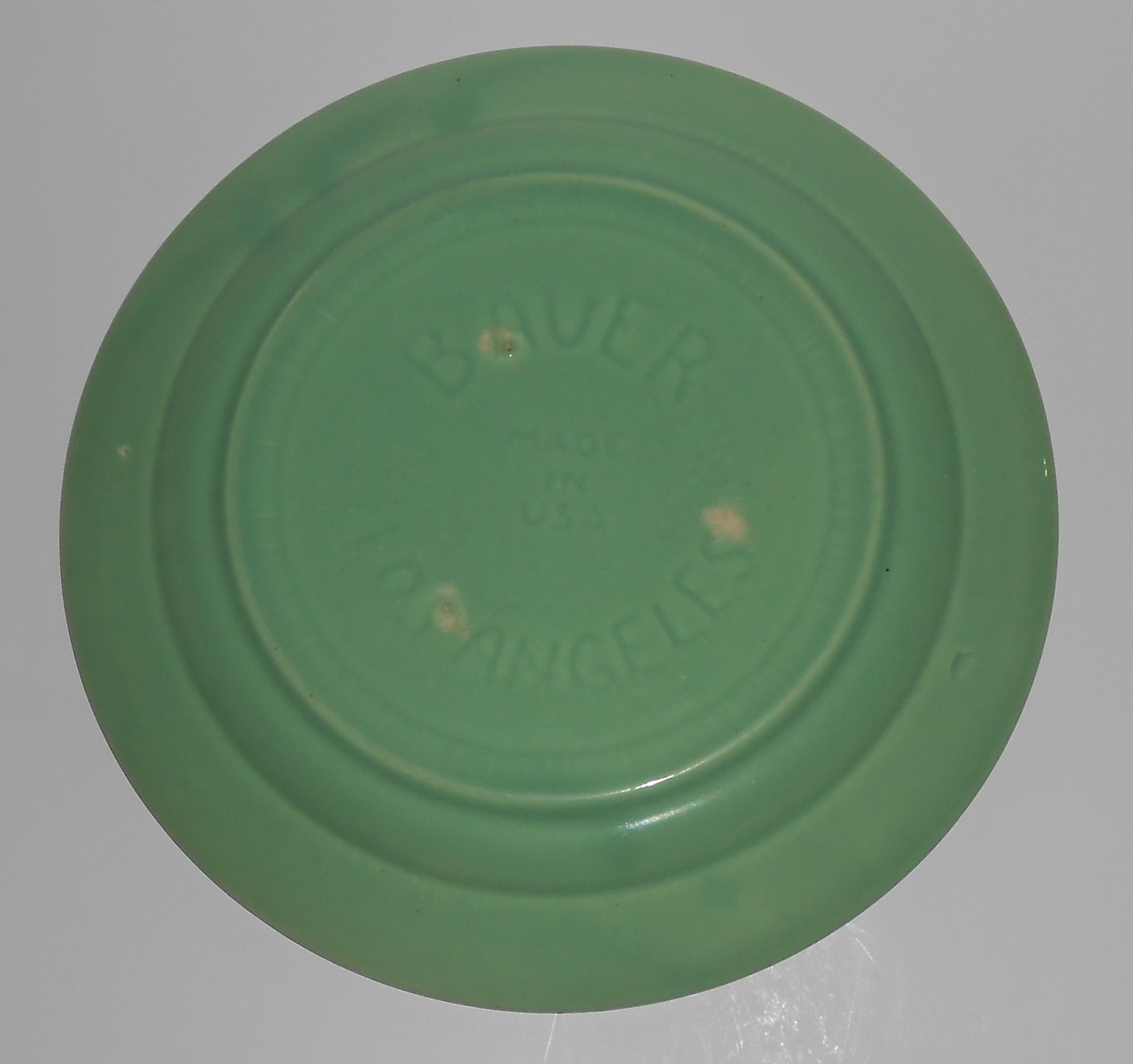 Bauer Pottery La Linda Gloss Green Dinner Plate #3