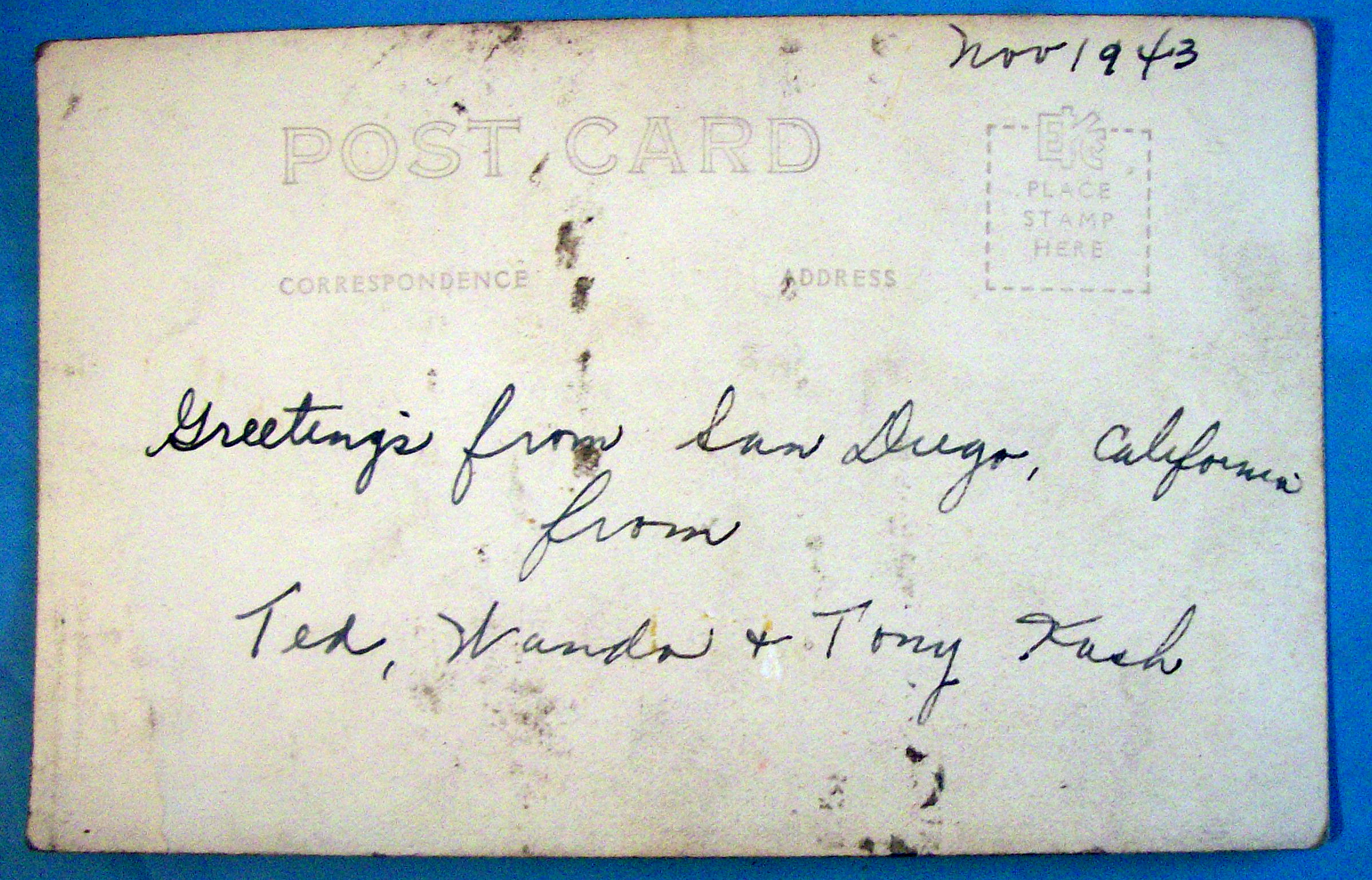 Picture Postcard Of Two Soldiers In Bar Scene-San Diego