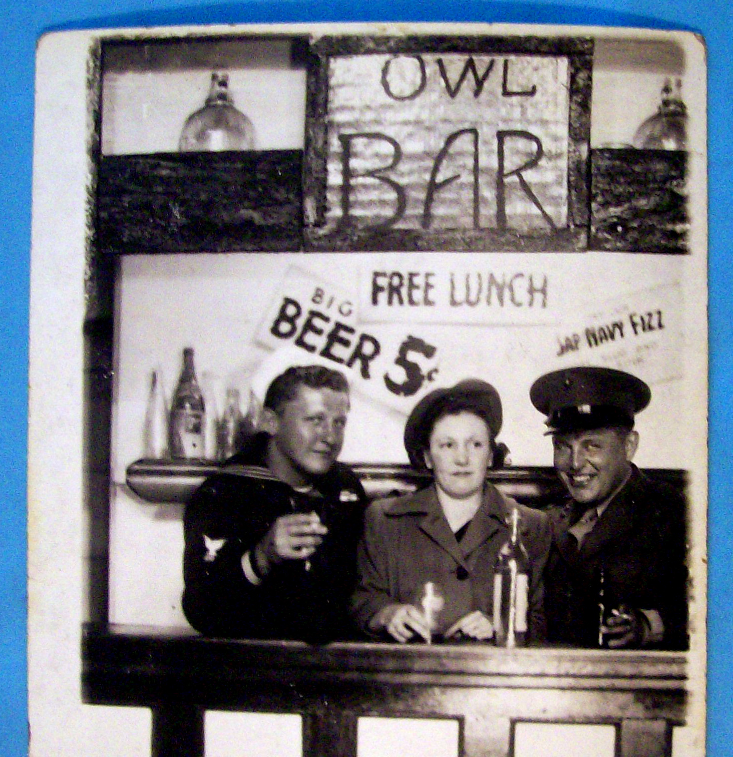 Picture Postcard Of Two Soldiers In Bar Scene-San Diego