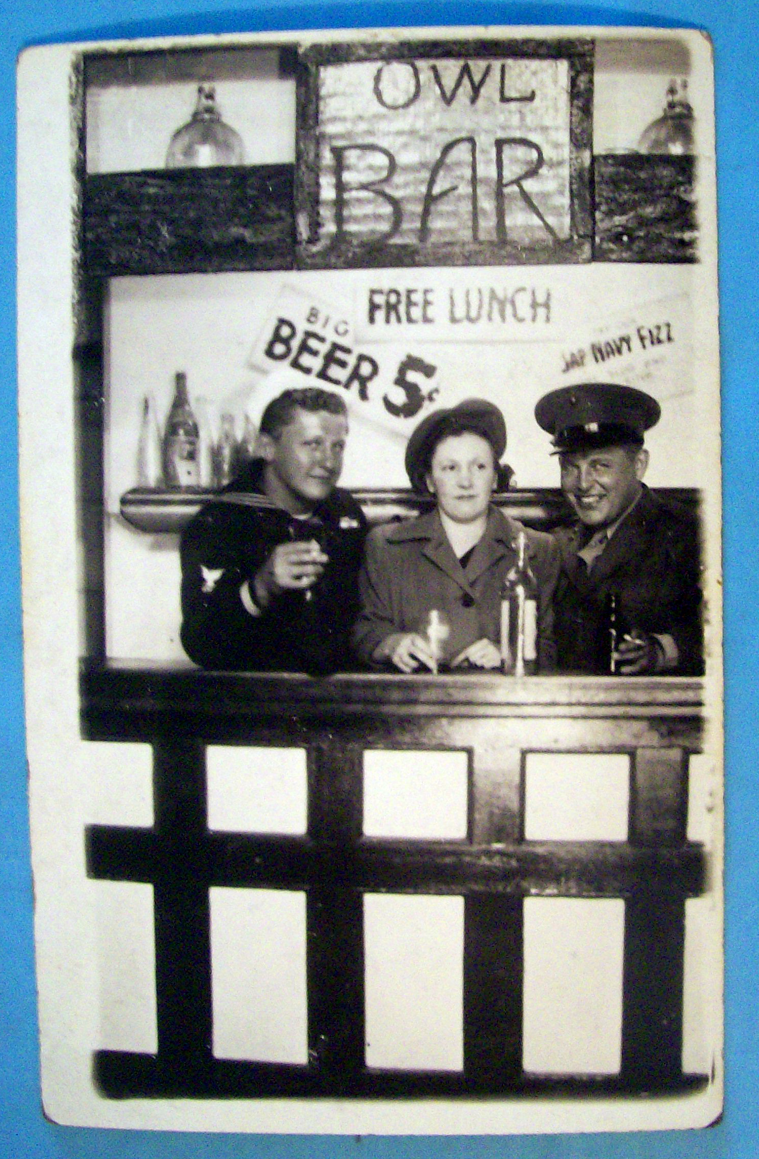 Picture Postcard Of Two Soldiers In Bar Scene-San Diego