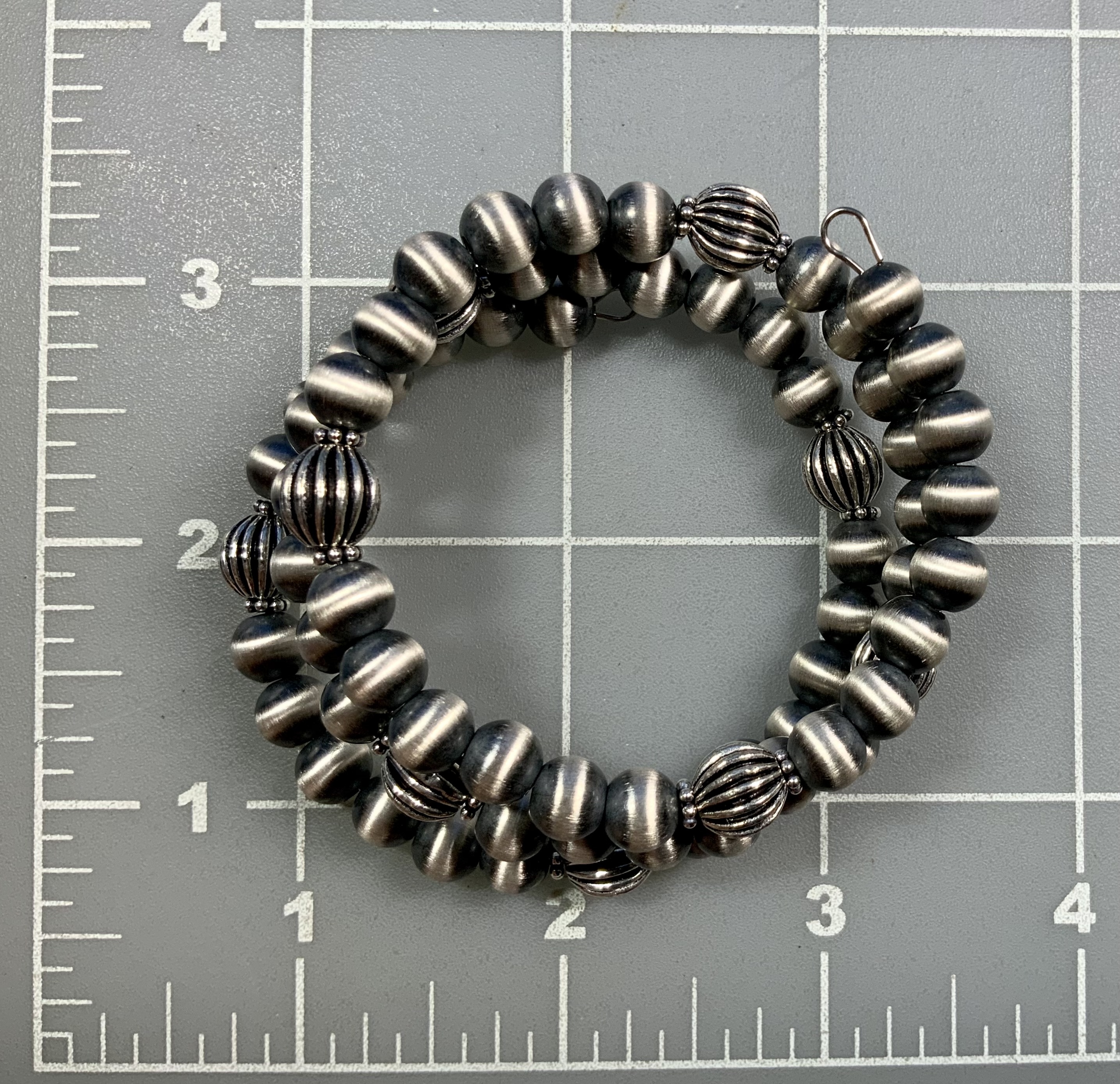 Navajo Pearls Sterling Silver Memory Coil Bracelet