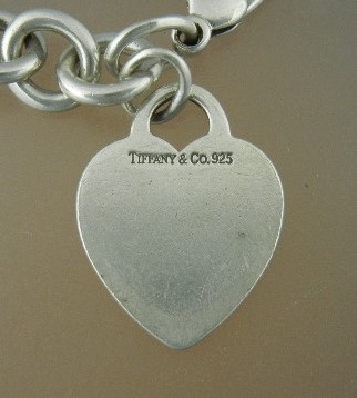 Tiffany Sterling Silver  Bracelet Heart Charm BDP