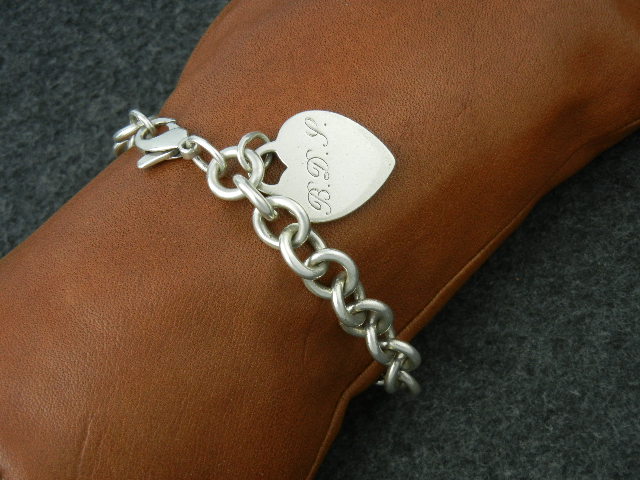 Tiffany Sterling Silver  Bracelet Heart Charm BDP