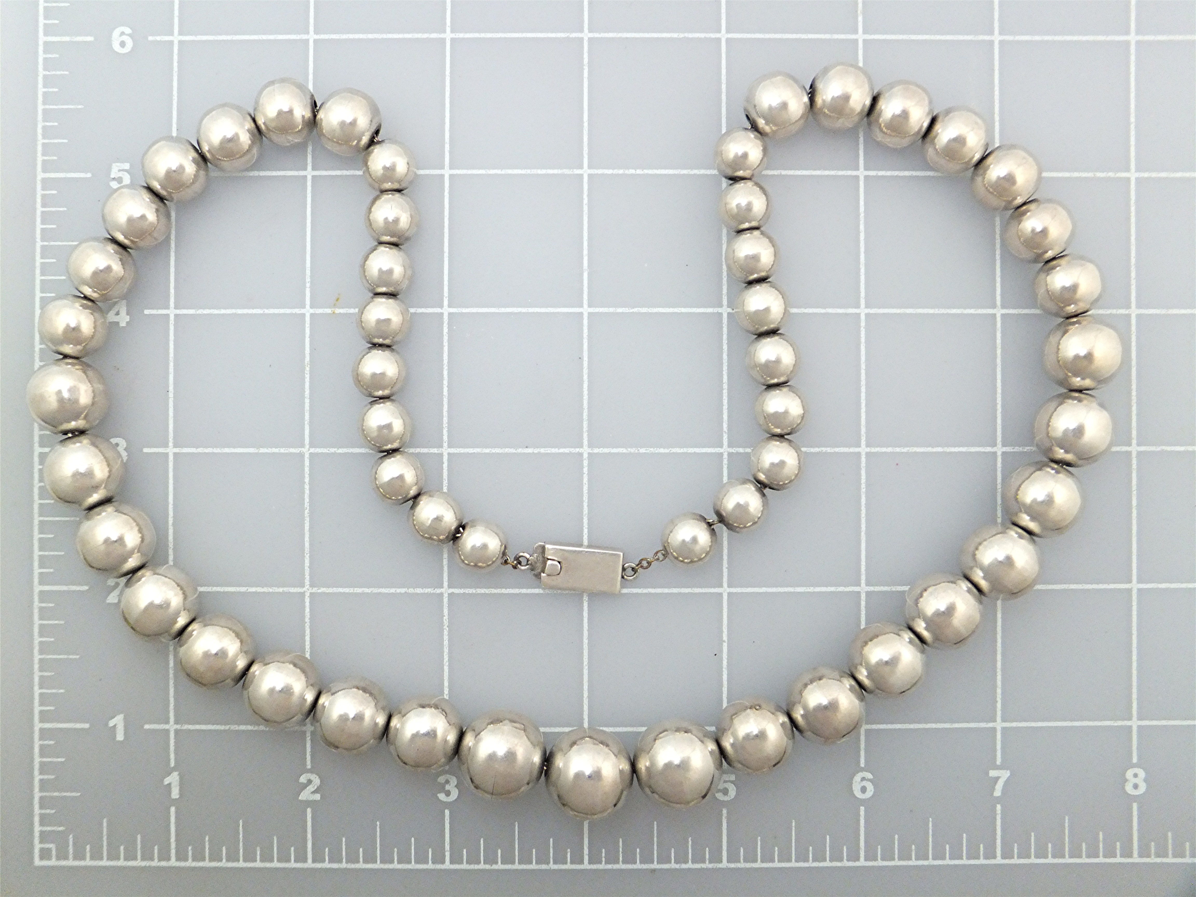 Taxco Mexico  Sterling Silver  Beads  Necklace ALICIA