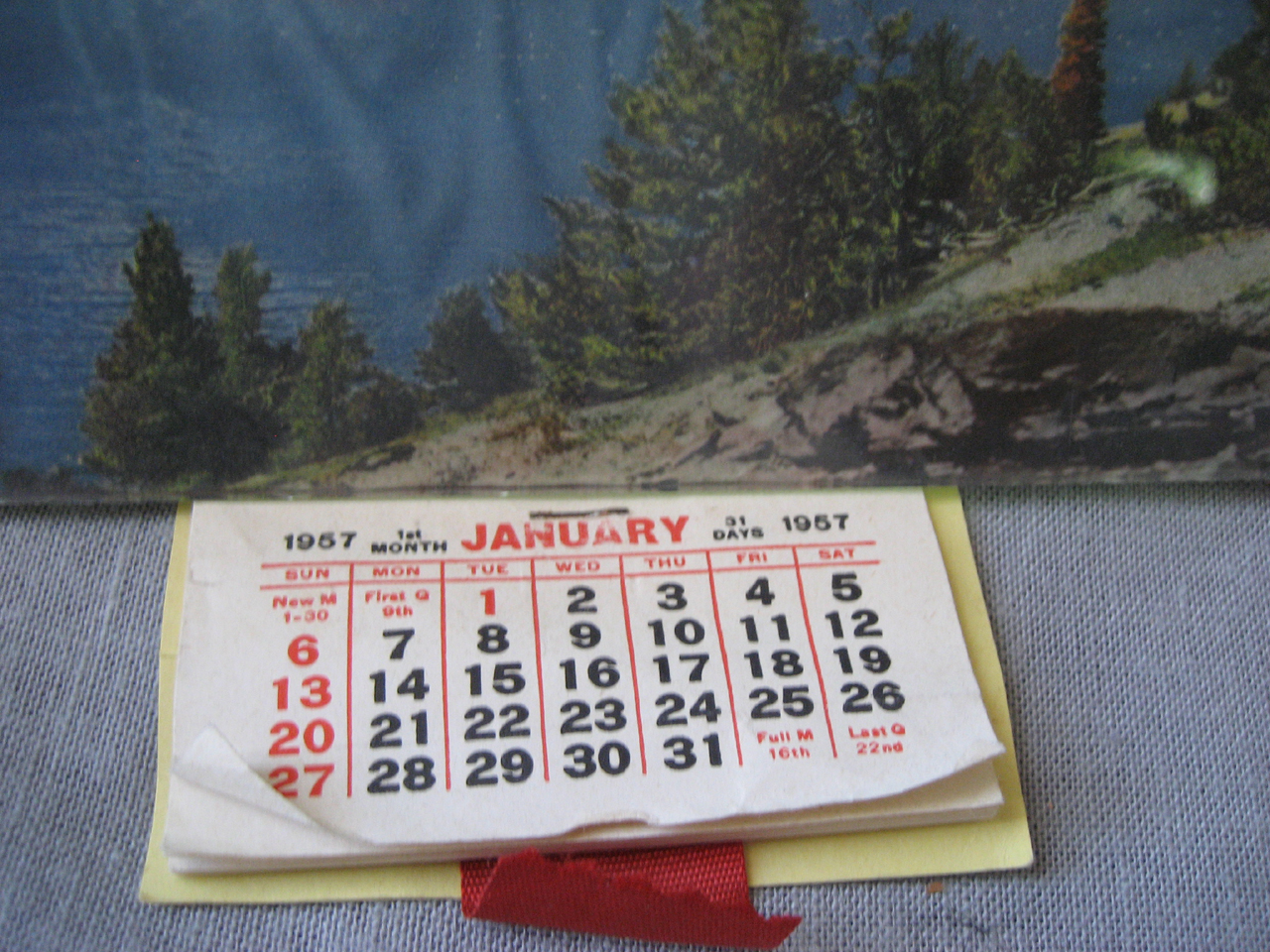 1957 Advertising Calendar and Thermometer