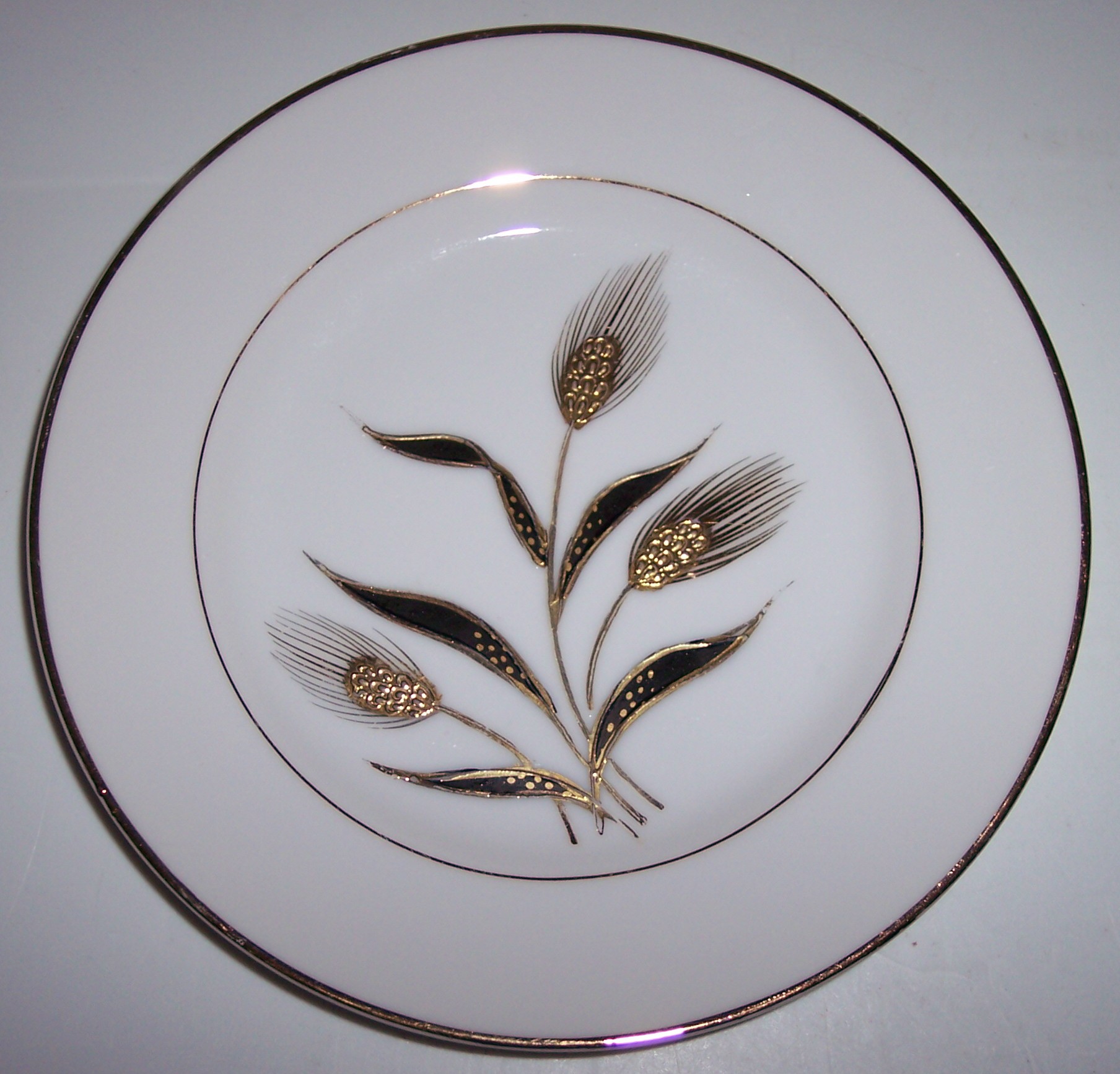 Kutani China Gold Wheat Decorated Bread Plate!