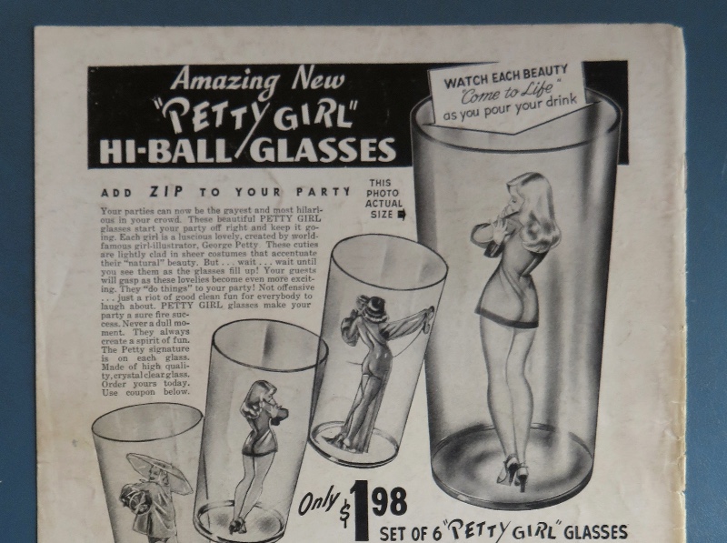 1949 Petty Girl Hi Ball Glasses with Petty Pin Up Girls