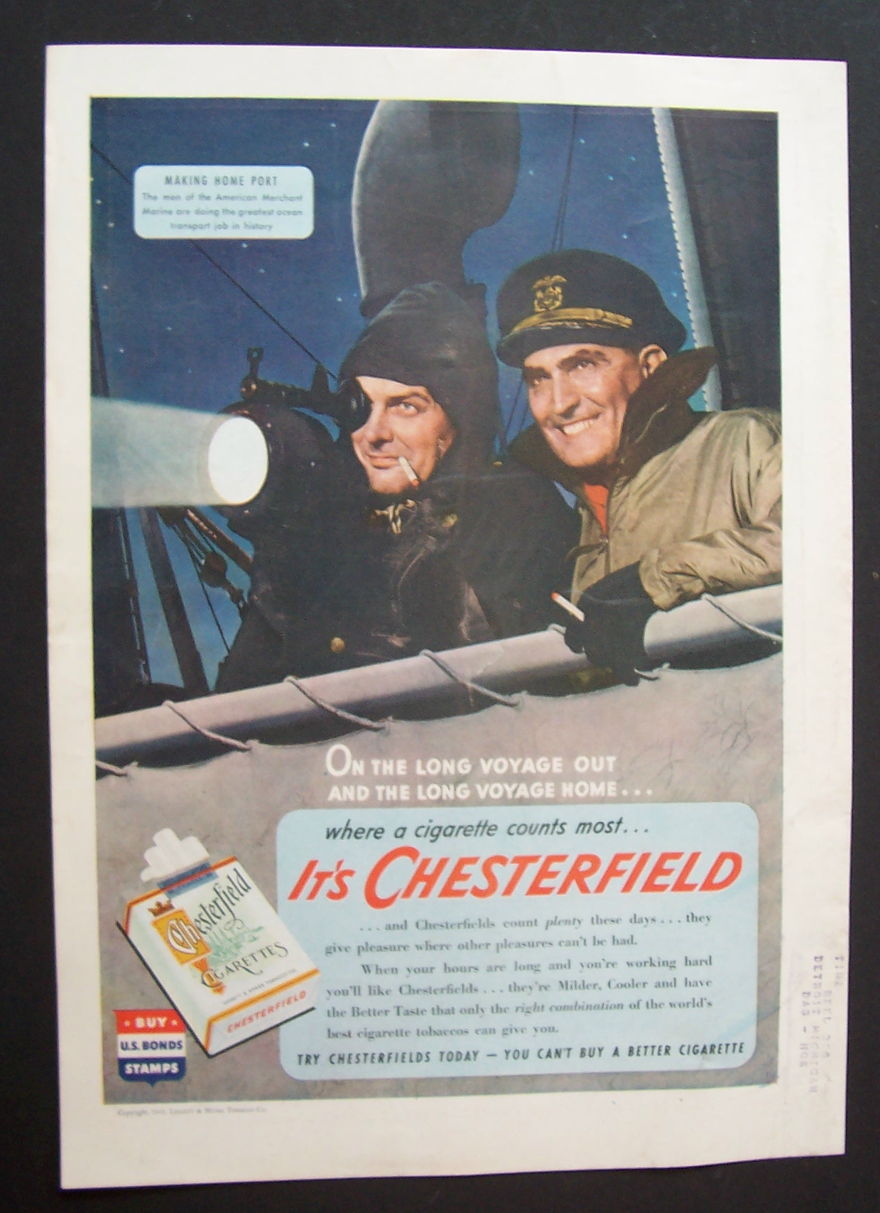 1943 Chesterfield Cigarettes