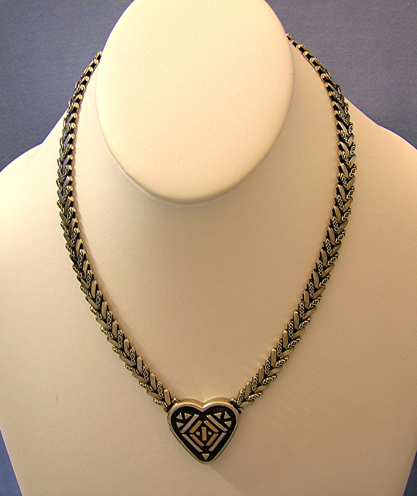 Necklace Sterling Silver Gold Designer DeGruchy Heart