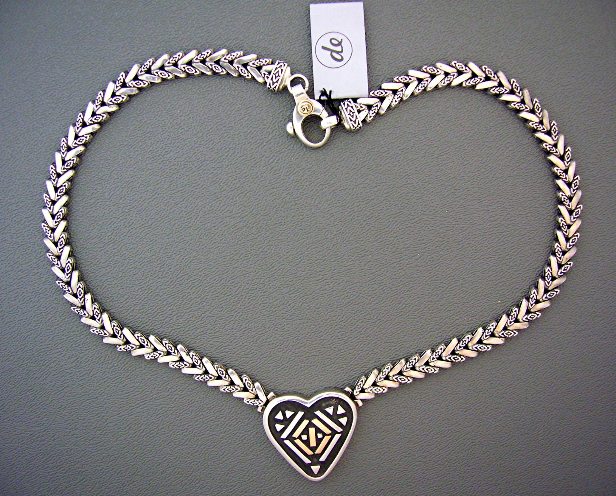 Necklace Sterling Silver Gold Designer DeGruchy Heart