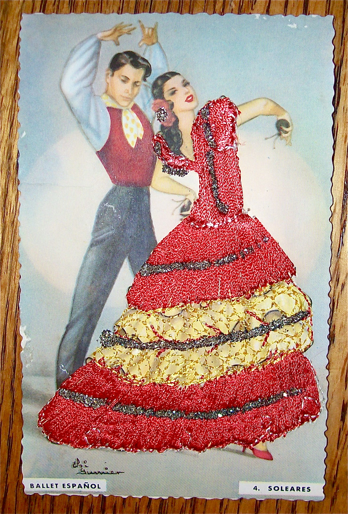 Ballet Espanol Postcard-Fabric Overlay-4. Soleares