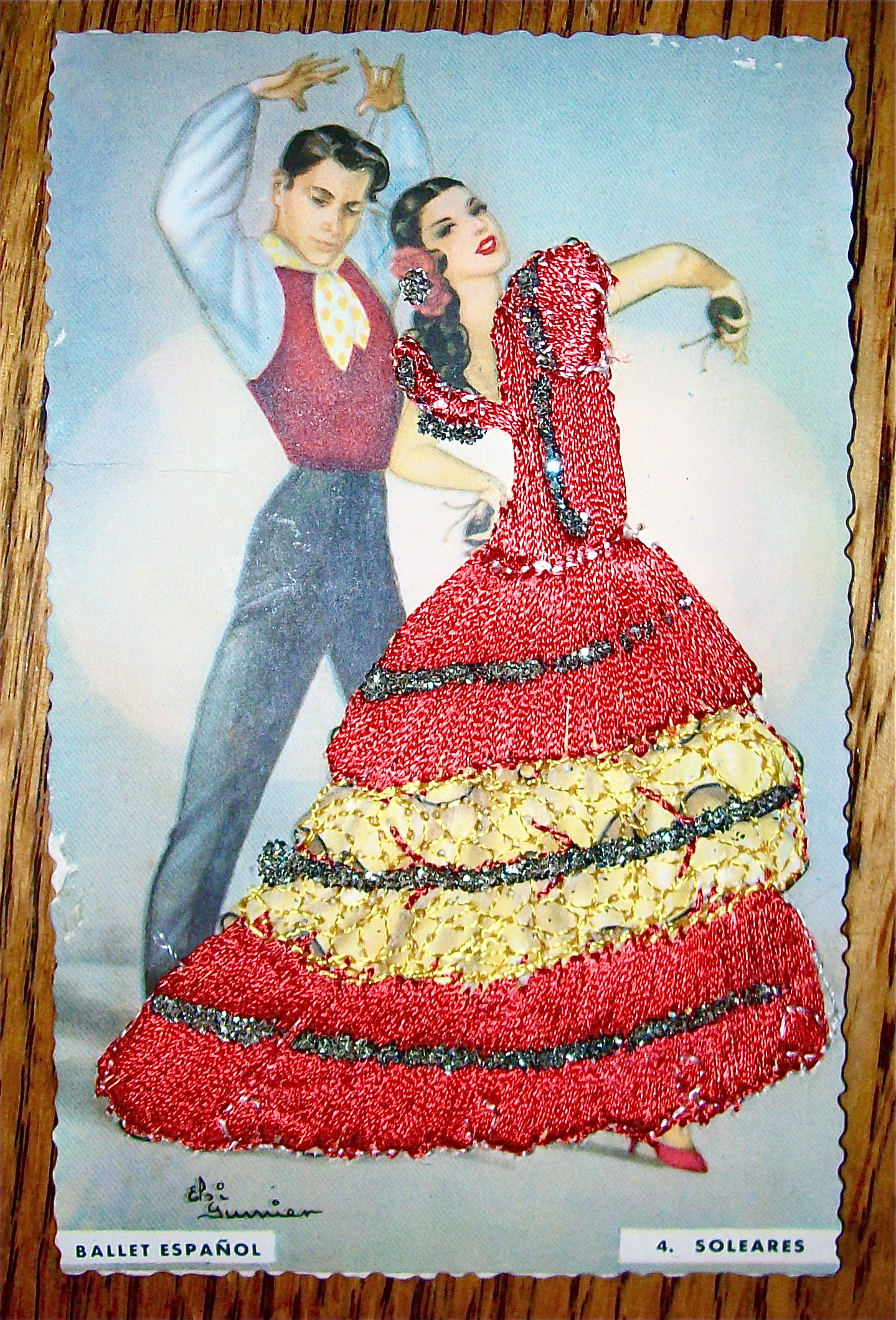Ballet Espanol Postcard-Fabric Overlay-4. Soleares