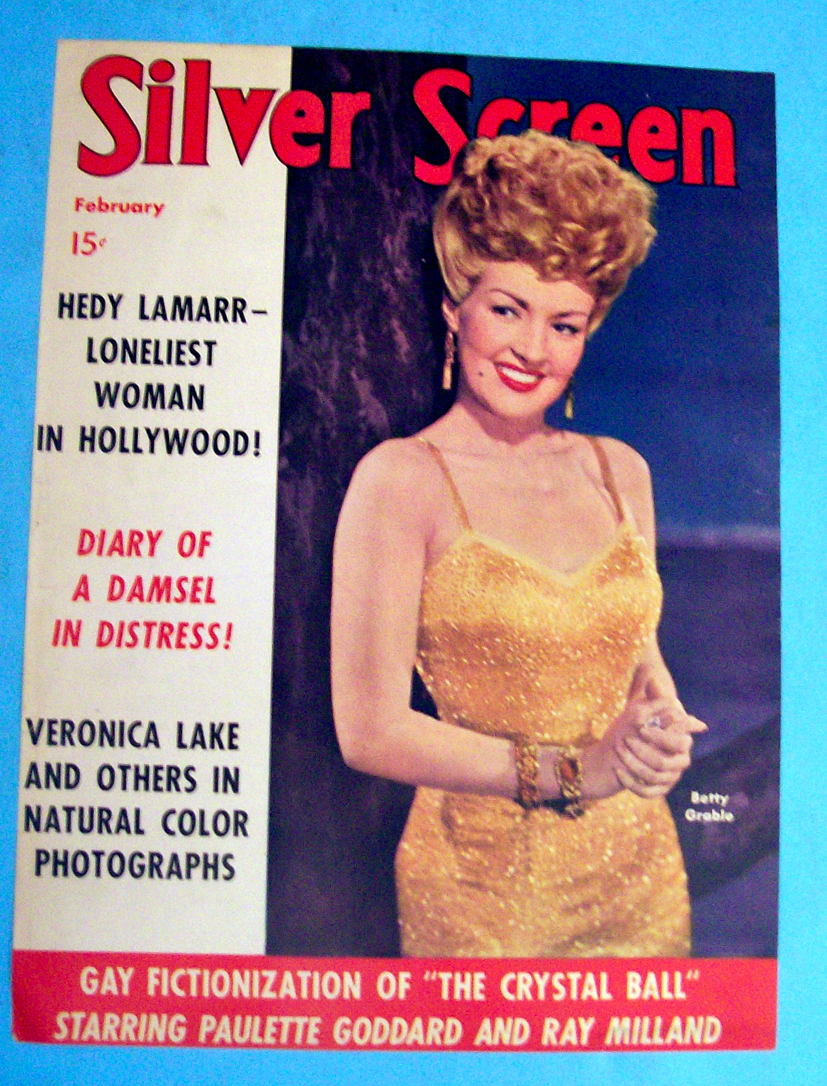 Silver Screen Magazine Cover February 1943 Betty Grable