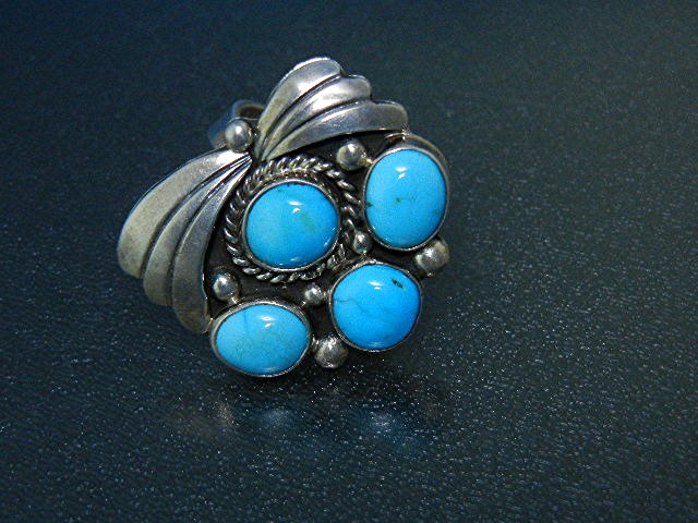 Navajo Sleeping Beauty Turquoise Sterling Silver Ring