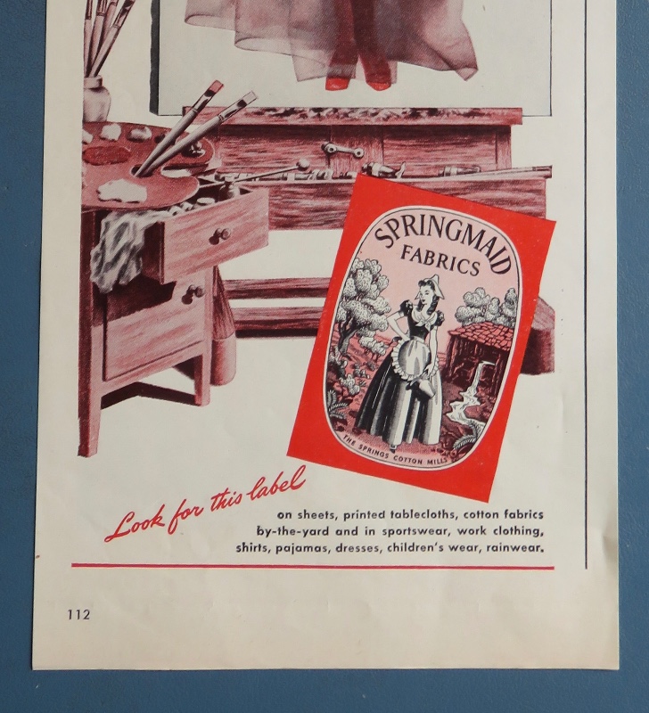1946 Springmaid Fabrics with A Maid By George Petty
