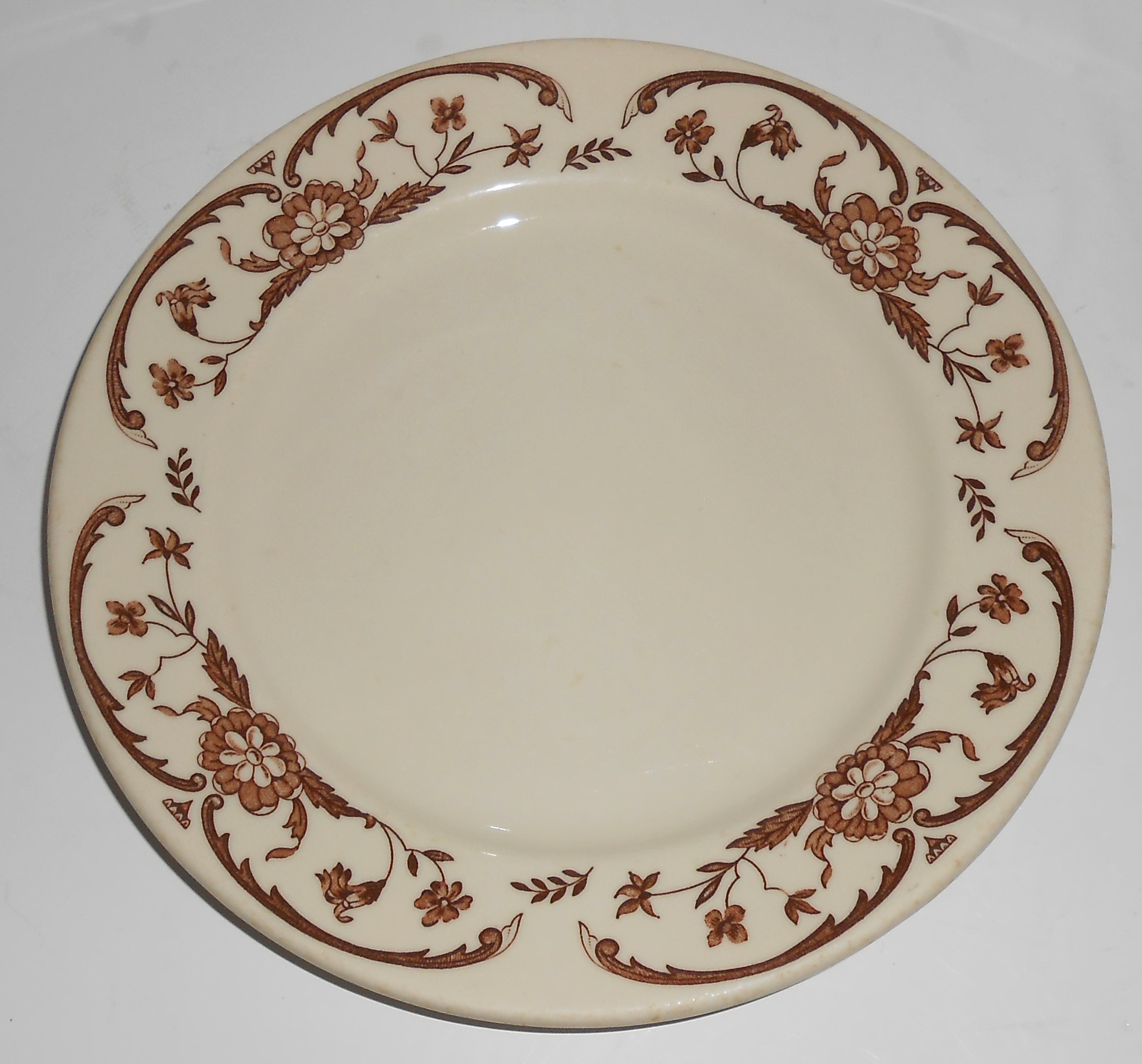 Syracuse Restaurant Ware China Brown Floral Decorated P