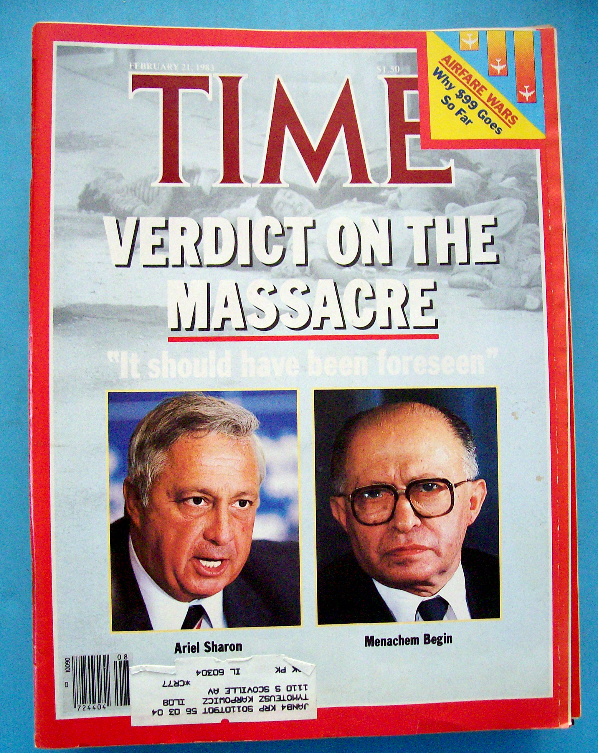 Time Magazine - February 21, 1983 - Verdict On Massacre