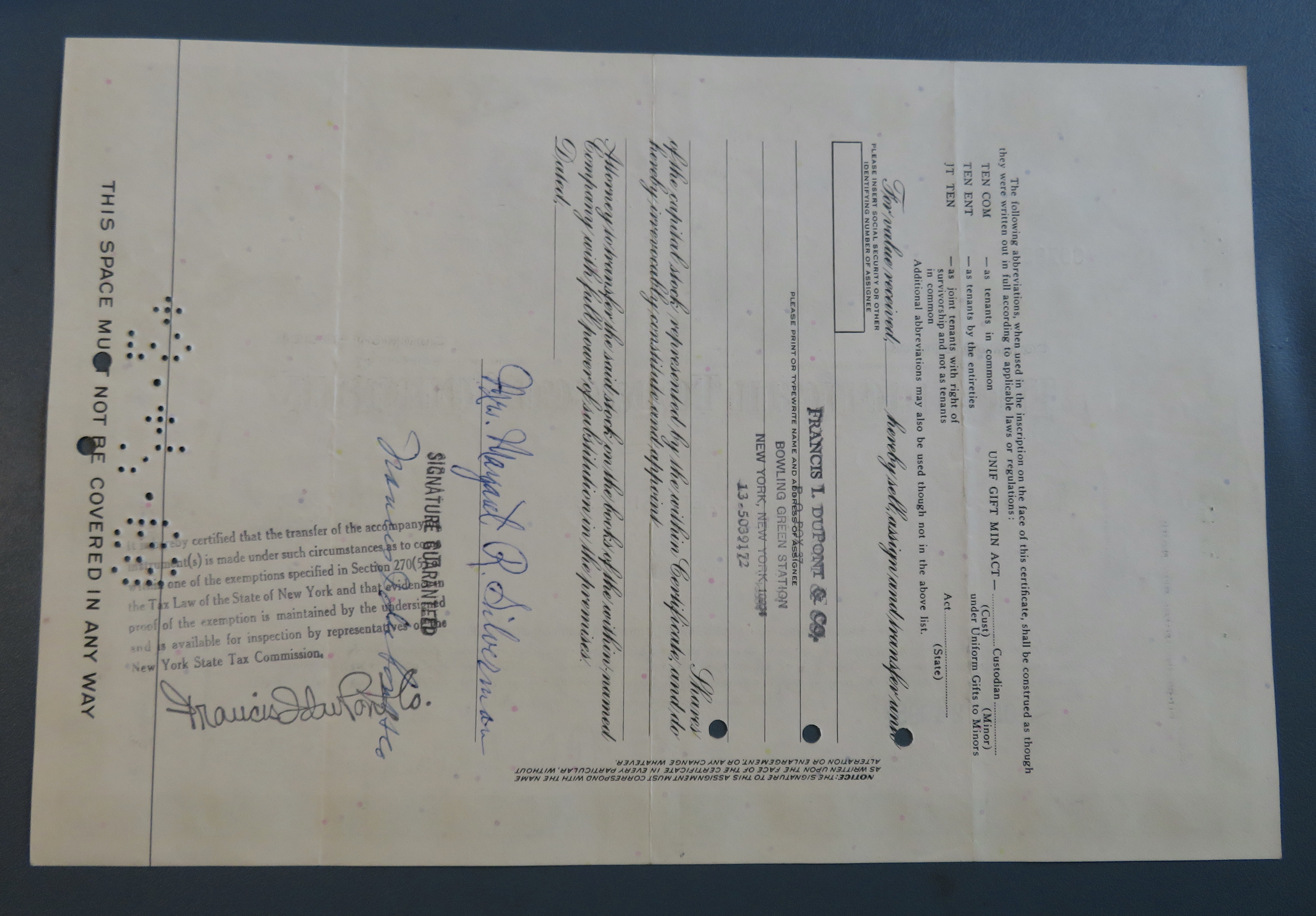 1967 The American Tobacco Company Stock Certificate