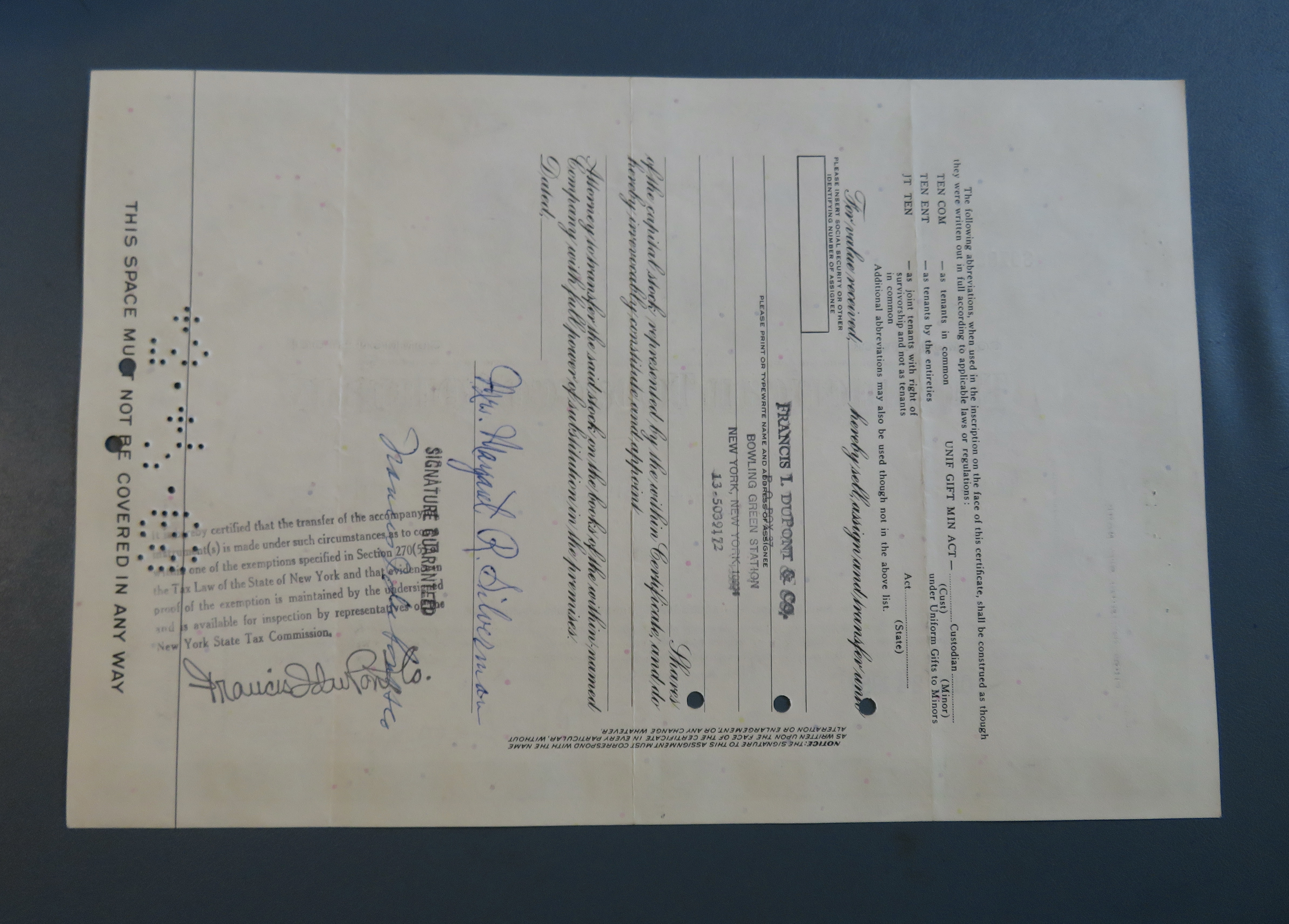 1967 The American Tobacco Company Stock Certificate